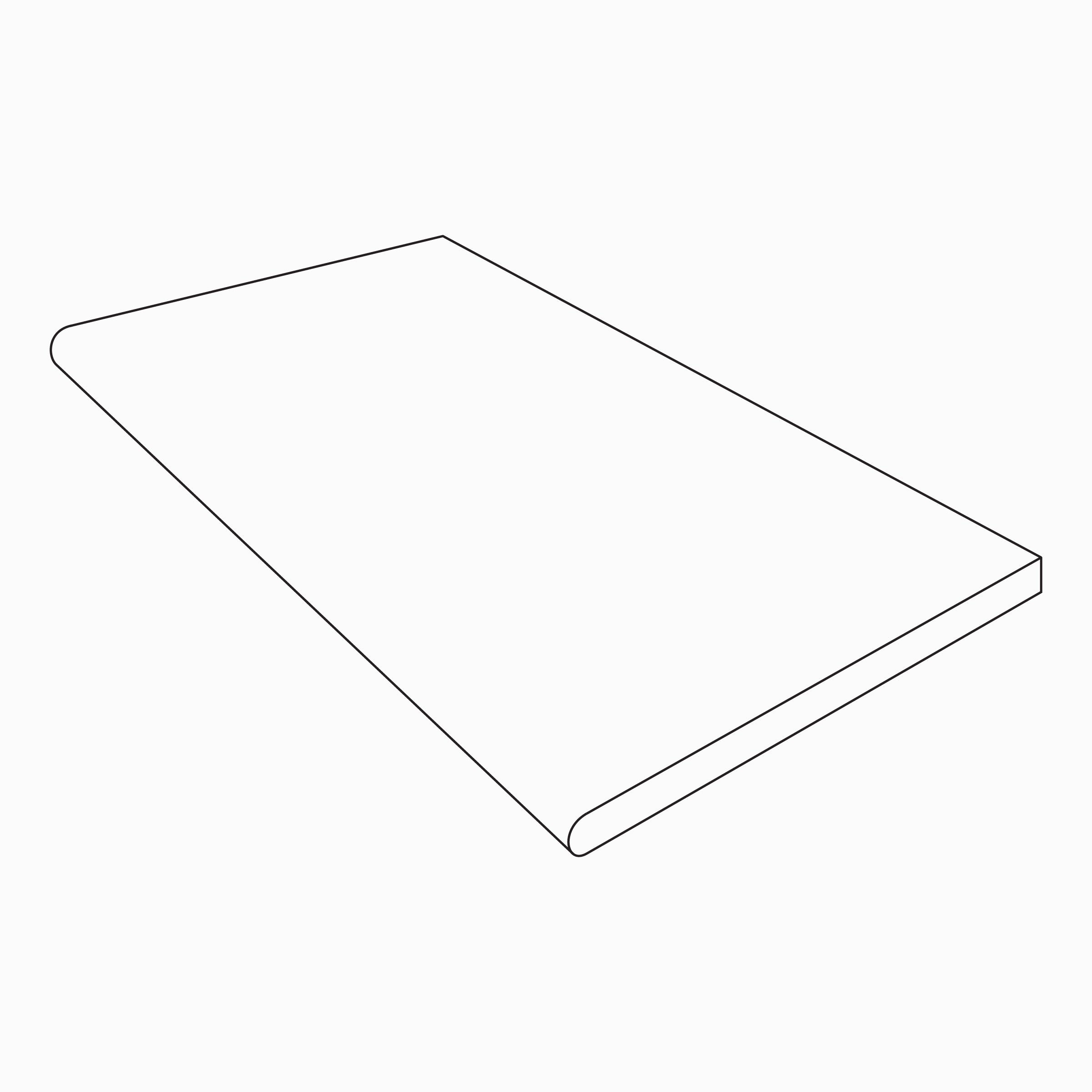 +One 12x24 Grip Porcelain 2CM Bullnose Coping in Ash