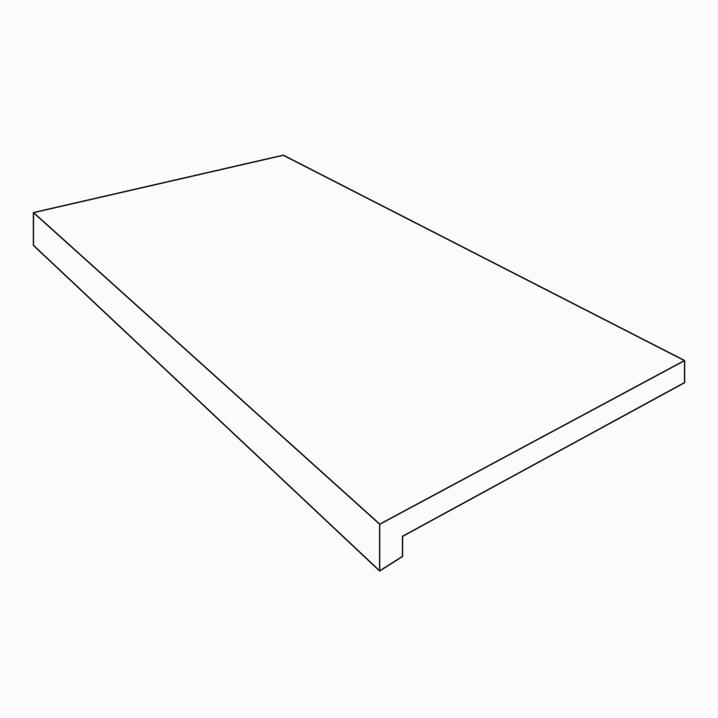 +One 12x24 Grip Porcelain 2CM L-Shaped Coping in Ash