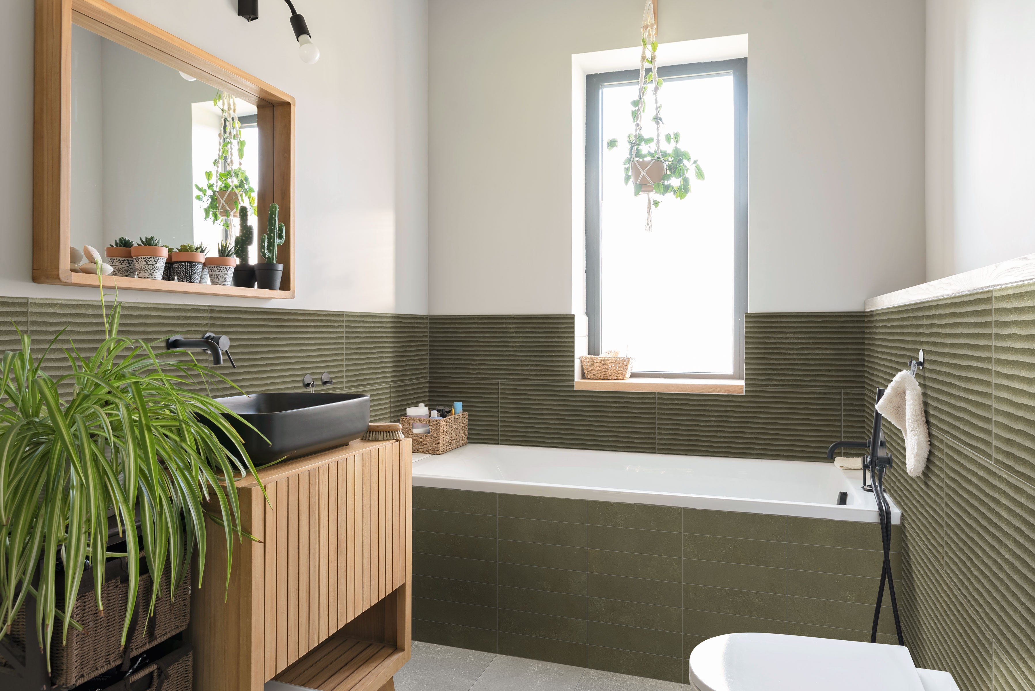 Earthen 12x24 Flute Porcelain Tile in Jade