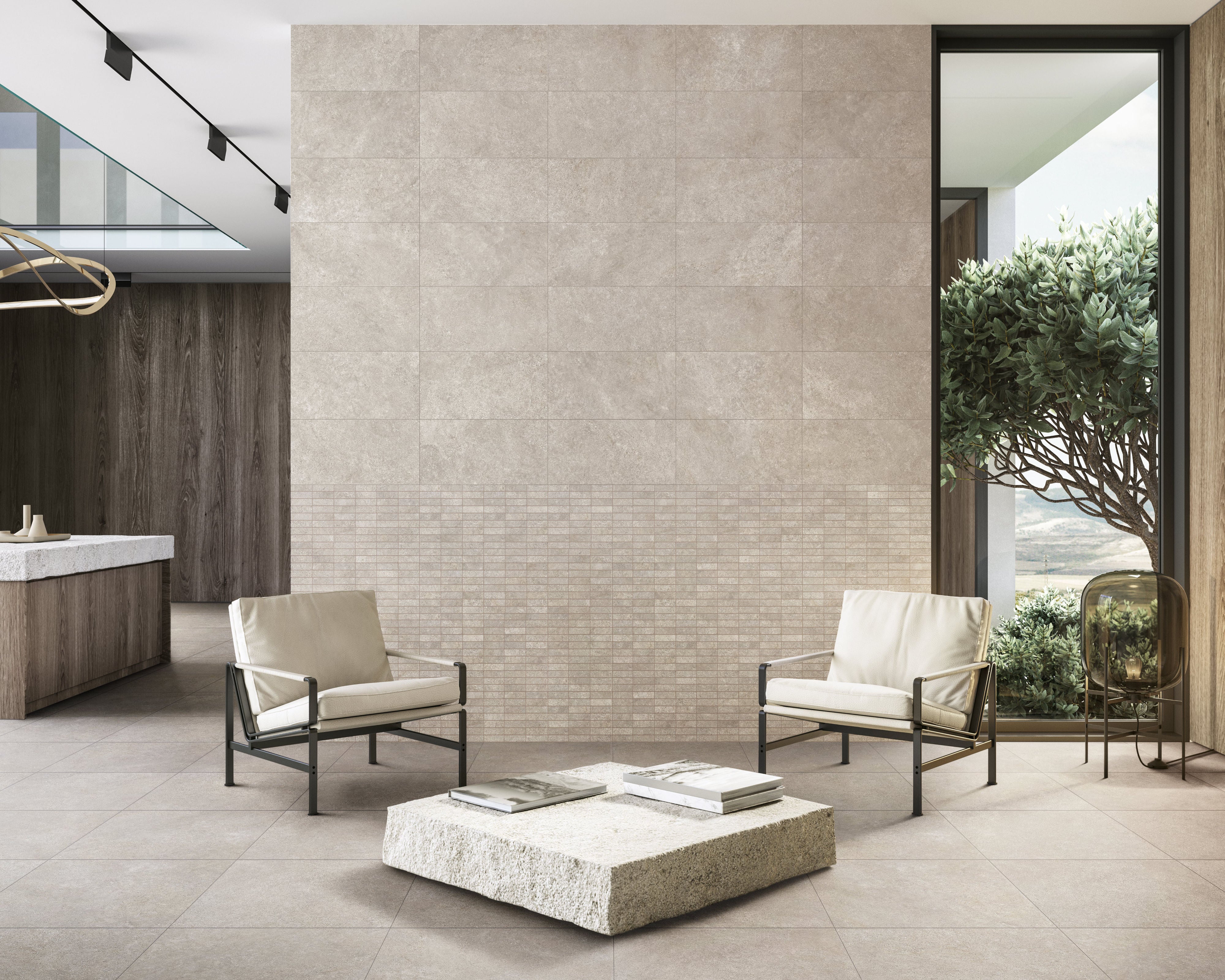 Atelier 1x4 Matte Porcelain Mesh Mosaic Tile in Sunset