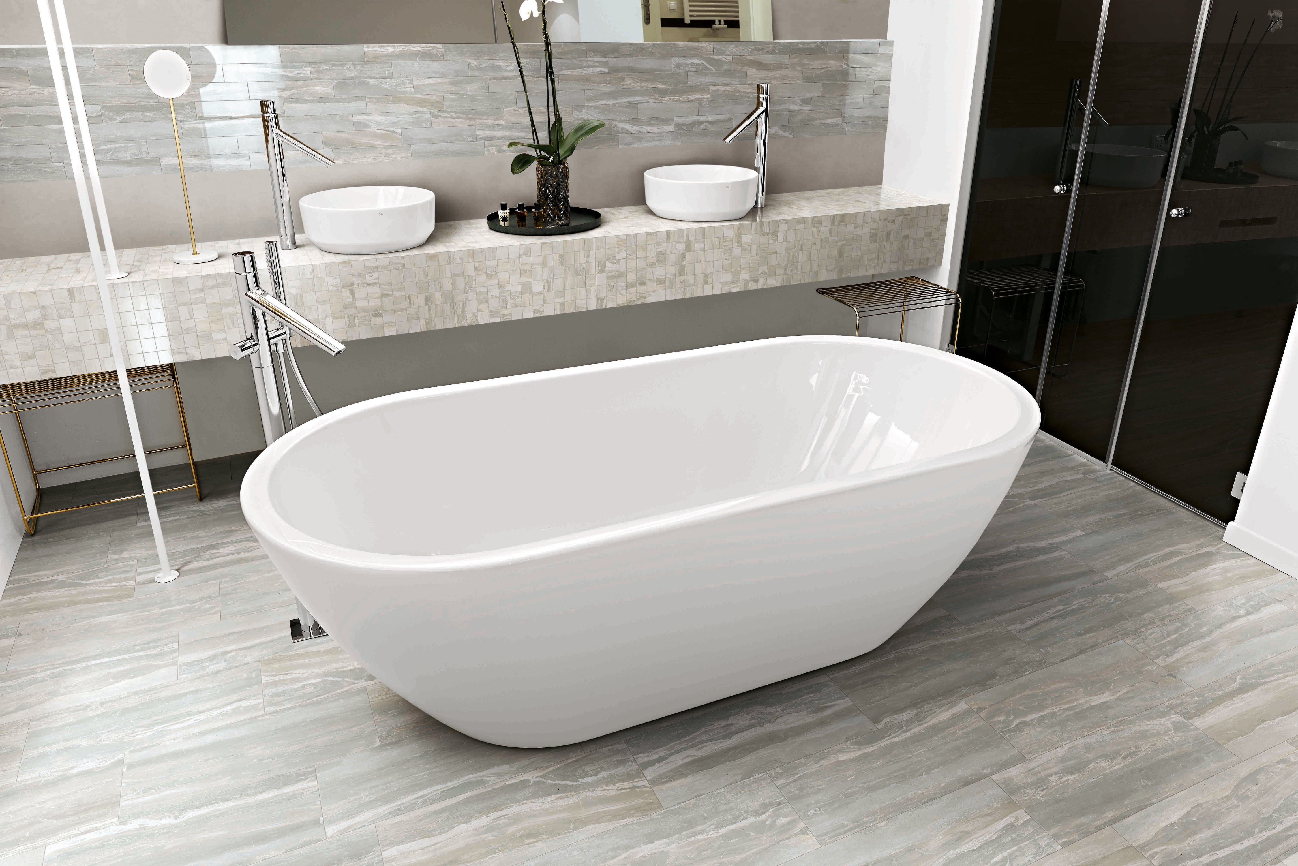 Breccia 12x24 Matte Porcelain Tile in Silver