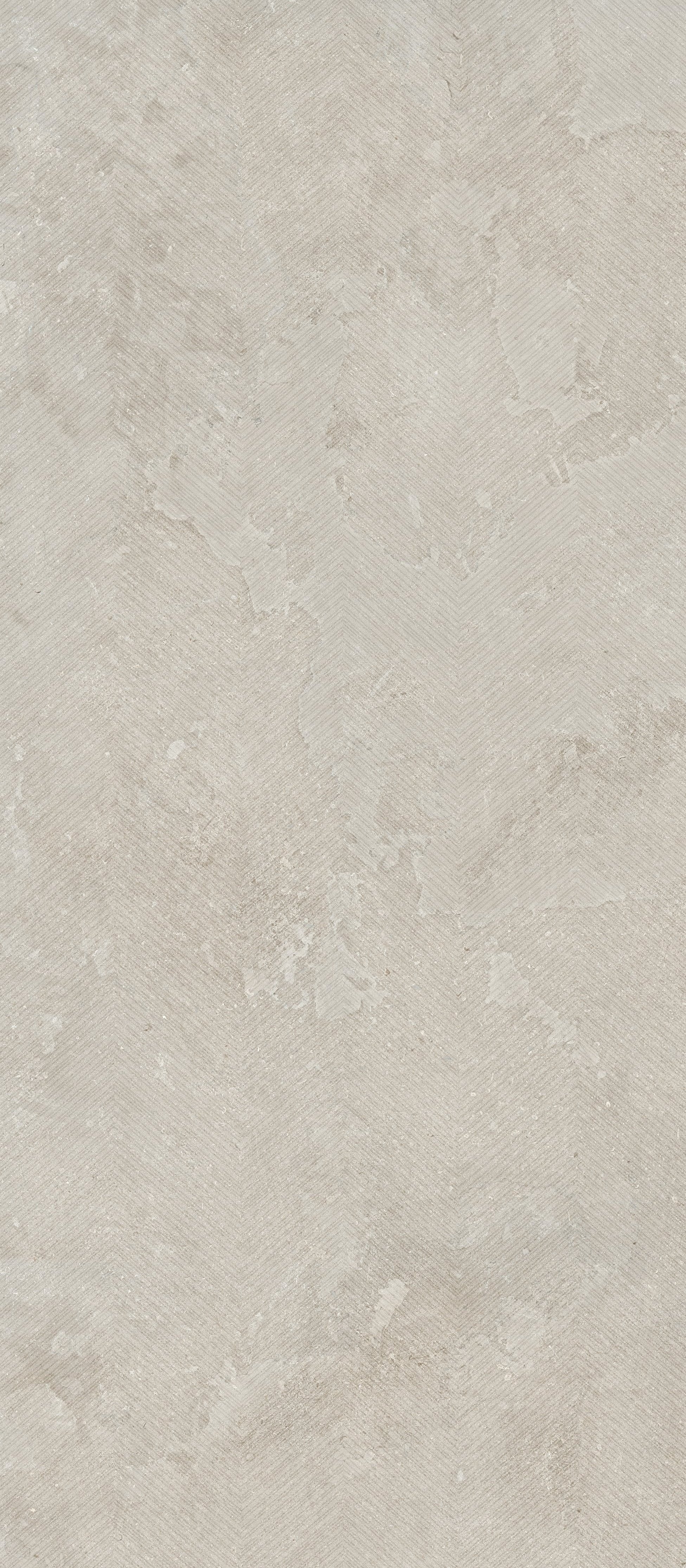 EcoStone 48x110 Matte Chevron Deco Porcelain Tile in Cross-Cut Mist