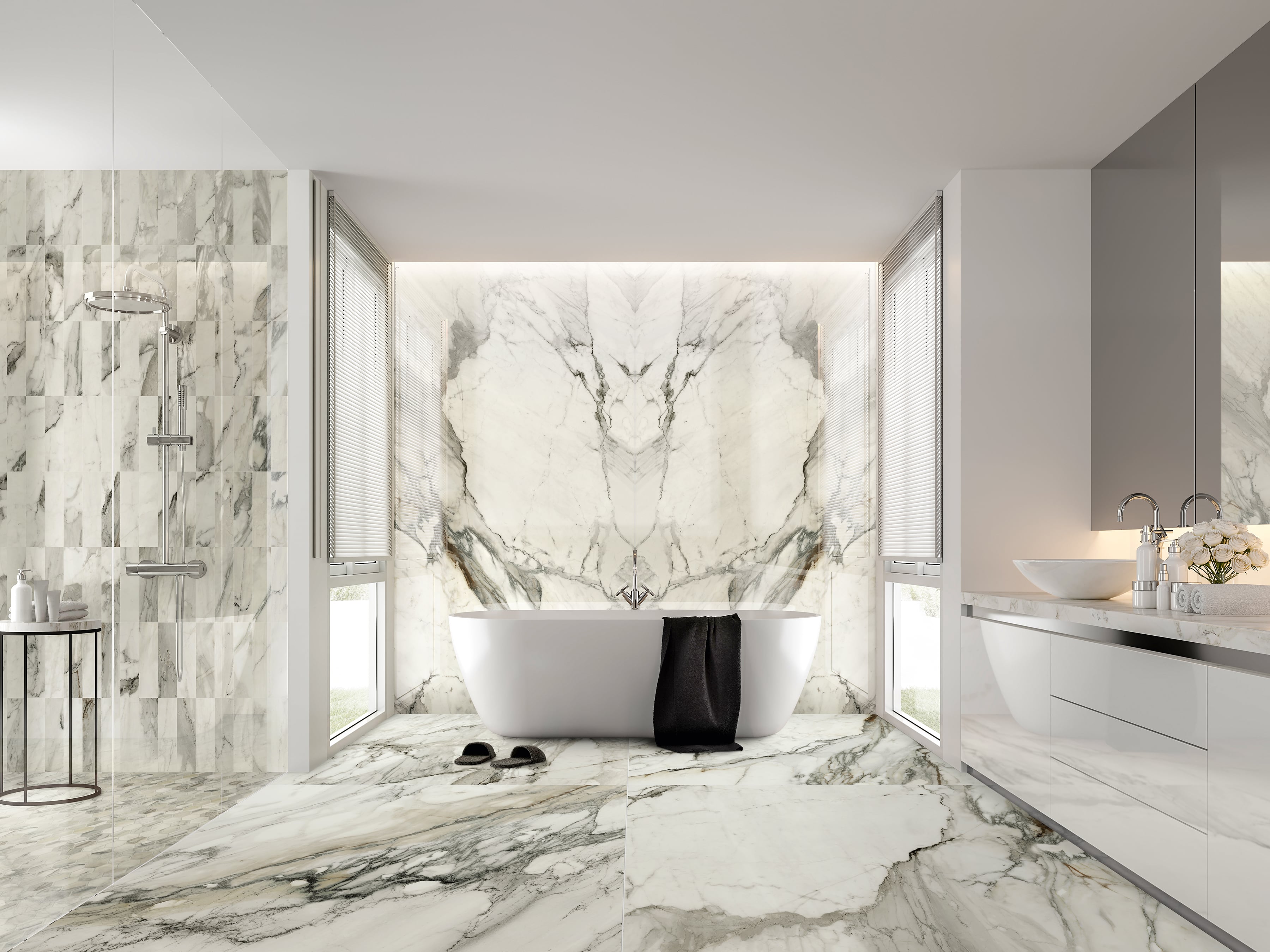 JEM 48x110 Polished Porcelain Tile in Crescendo Blue Bookmatch B