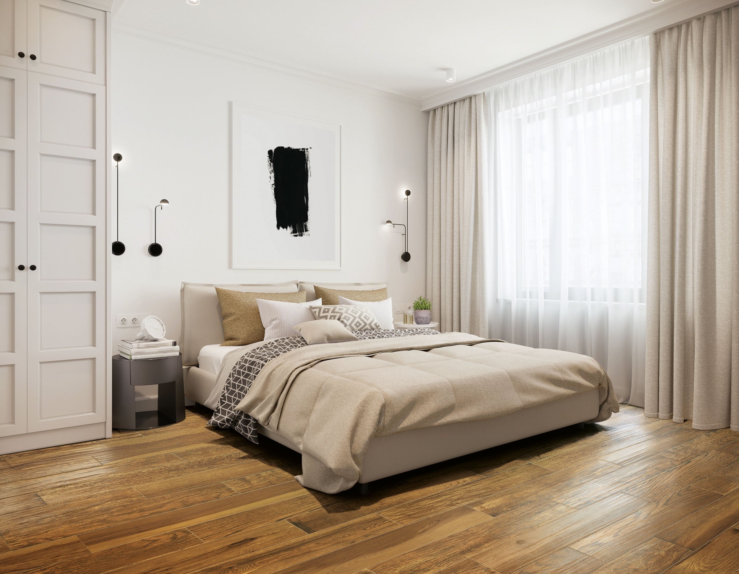 Lacquered Wood 6x36 Glossy Porcelain Tile in Natural