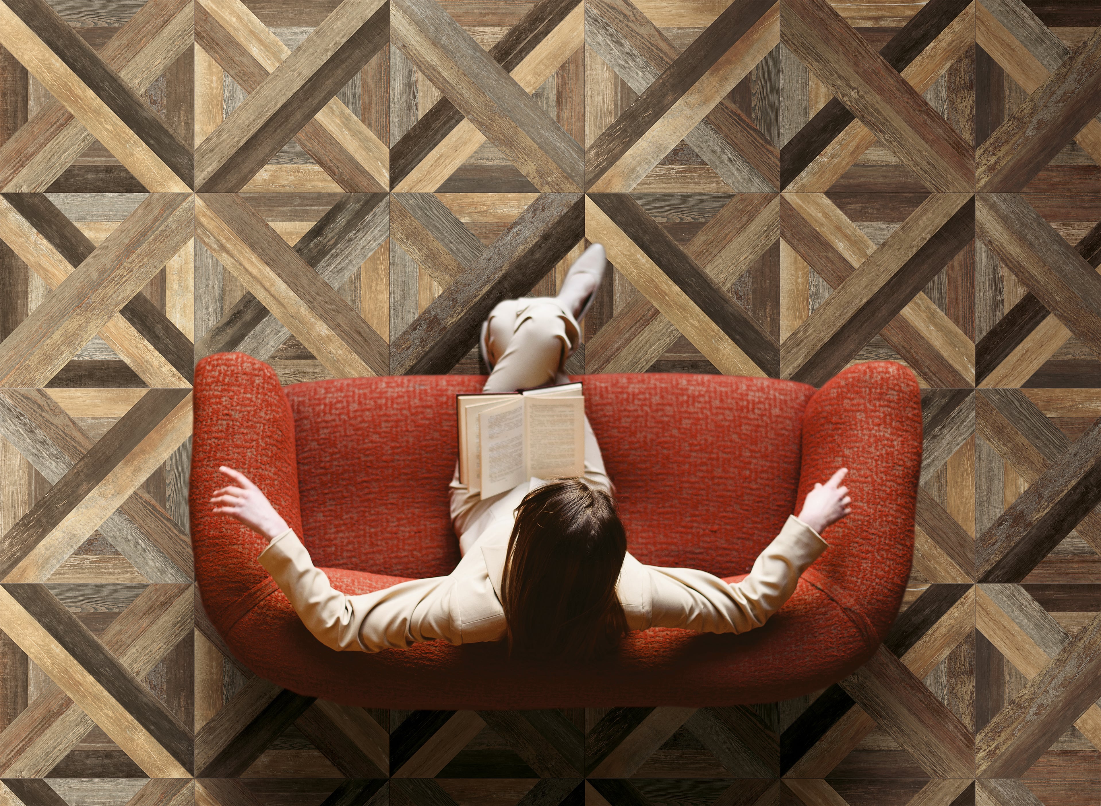 Loft 24x24 Matte Porcelain Tile in Multicolor Basketweave