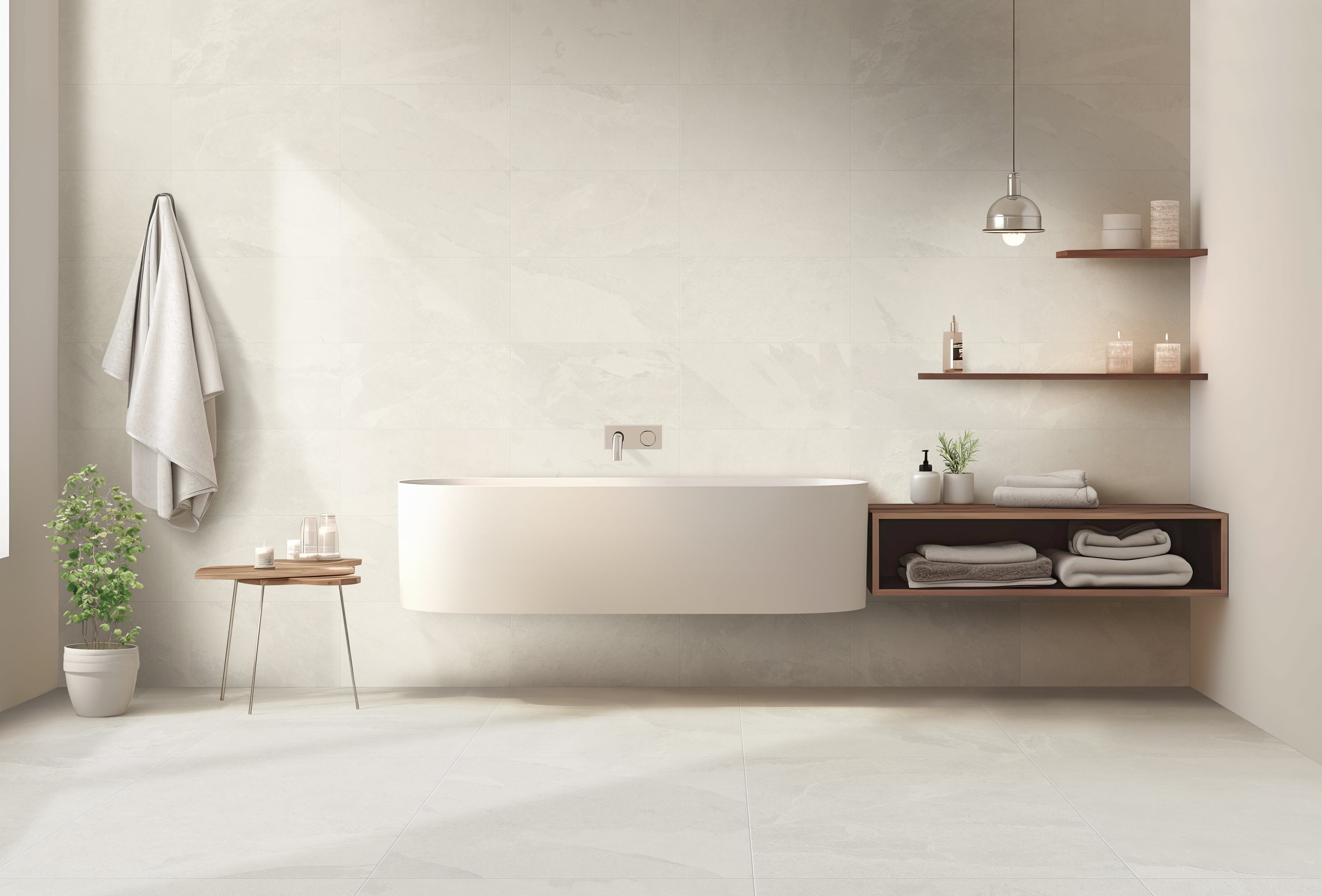 Net-Zero 32x32 Matte Porcelain Tile in Ivory