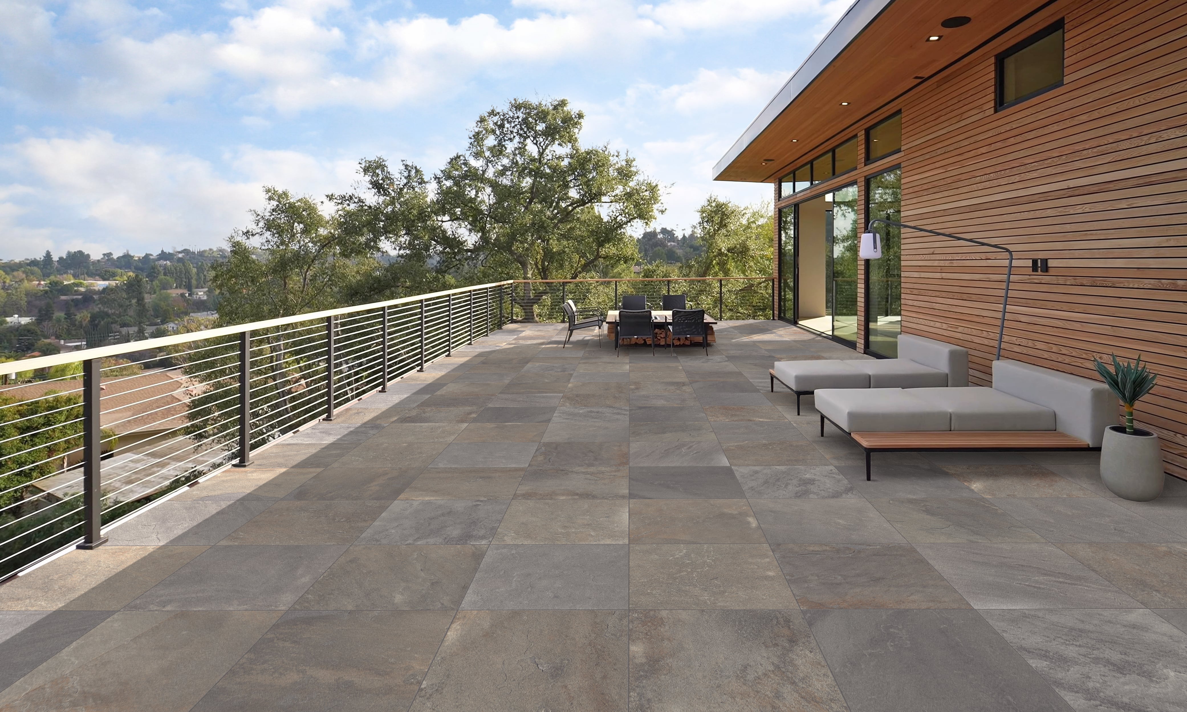 Earth 24x24 Grip Porcelain 2CM Paver Tile in Multicolor