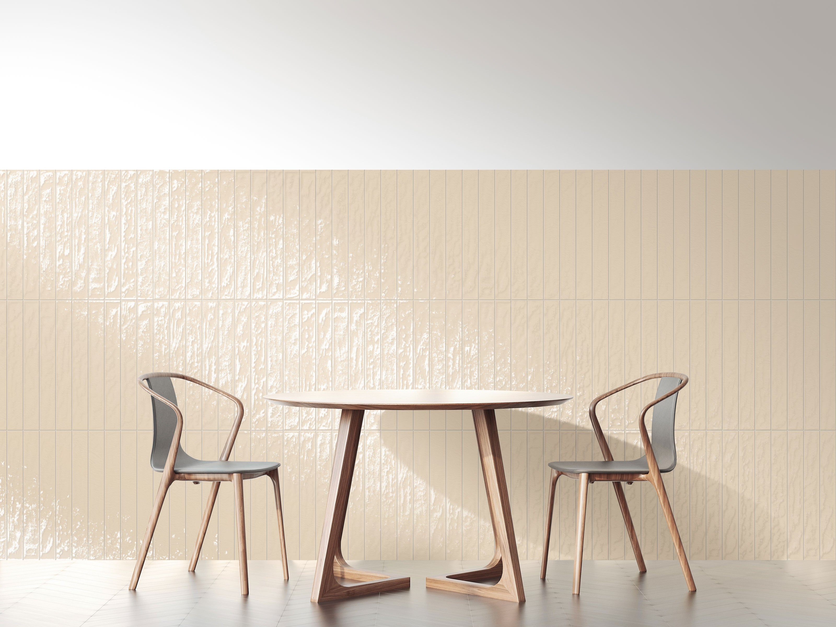 Playful 3x24 Glossy Porcelain Tile in Almond