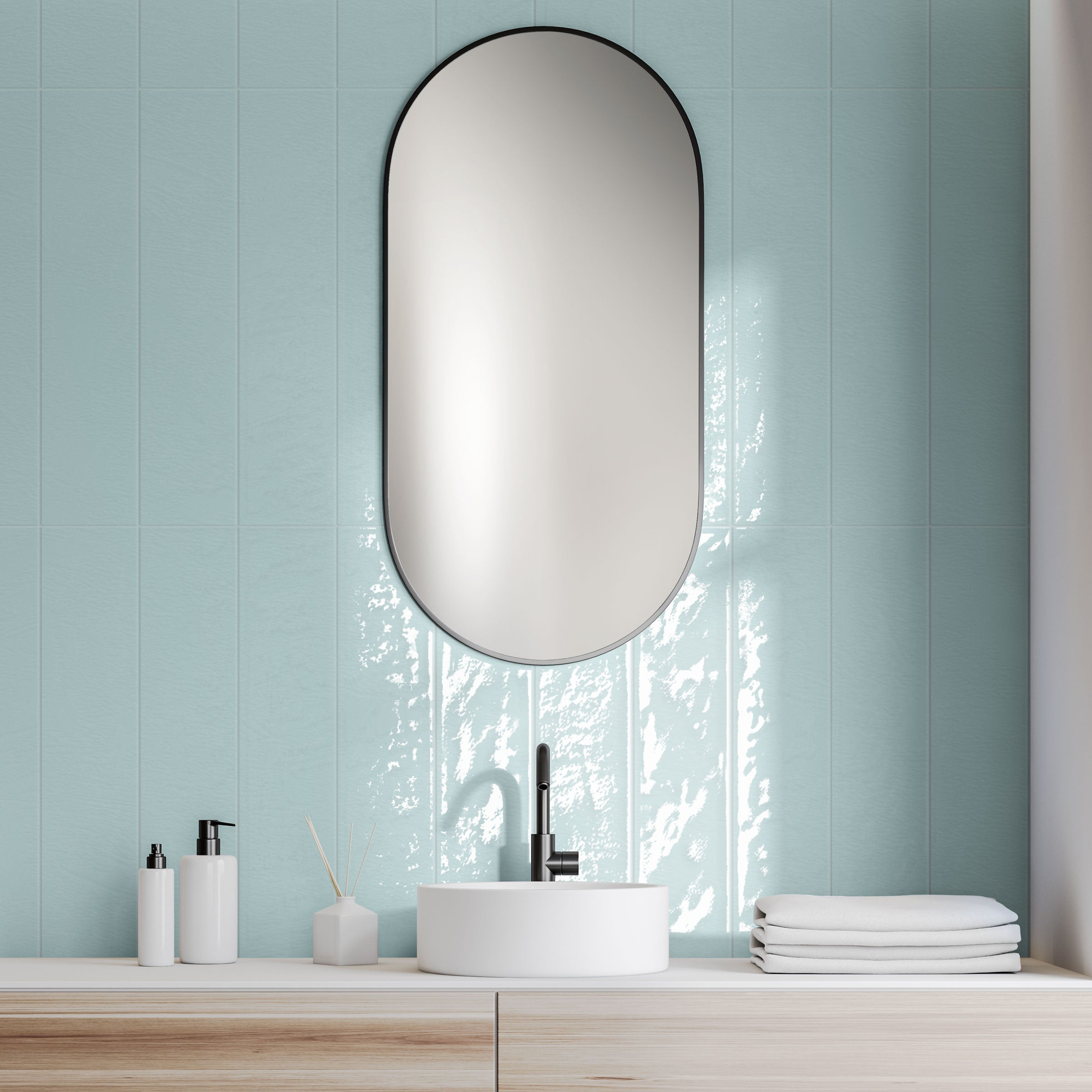 Playful 6x24 Glossy Porcelain Tile in Blue