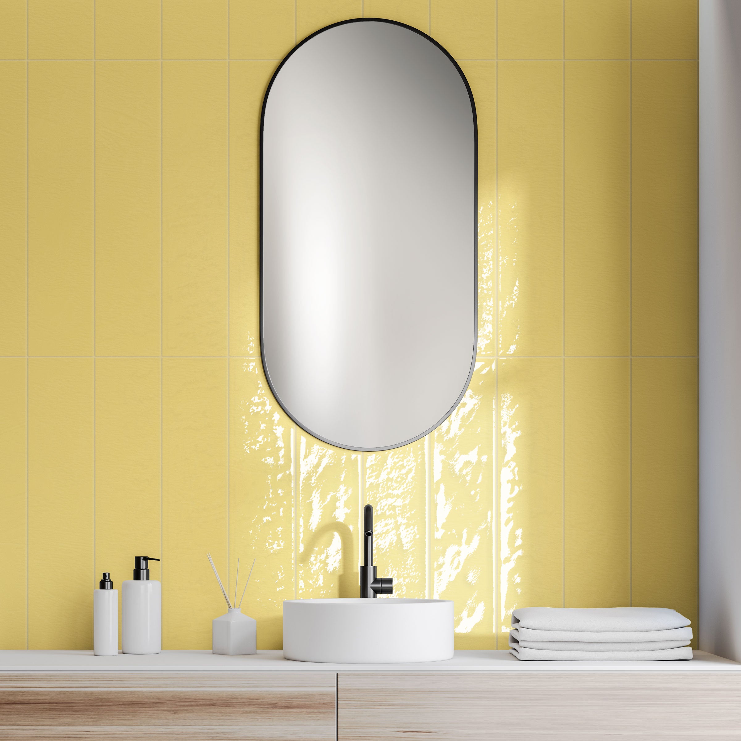Playful 6x24 Glossy Porcelain Tile in Gold