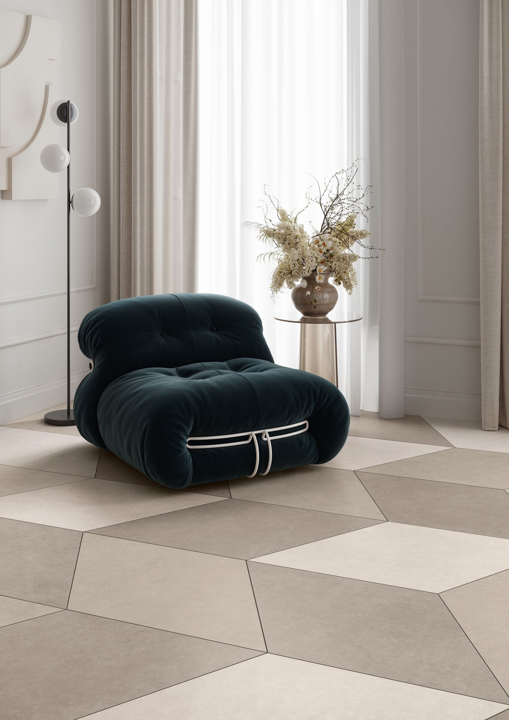 Shapes 15.5x18 Matte Porcelain Rhombus Tile in Tortora