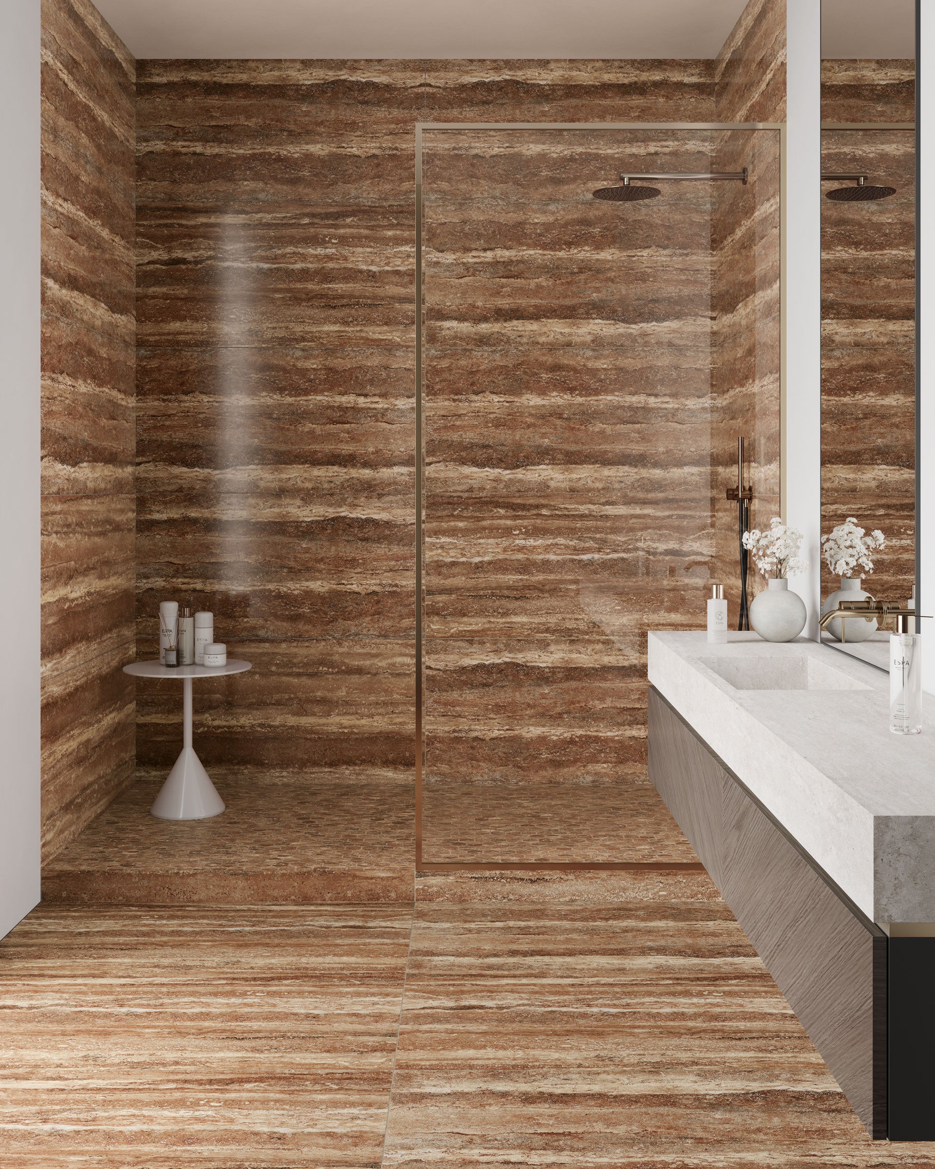 Travertine 3x3 Matte Porcelain Hexagon Mesh Mosaic Tile in Bold
