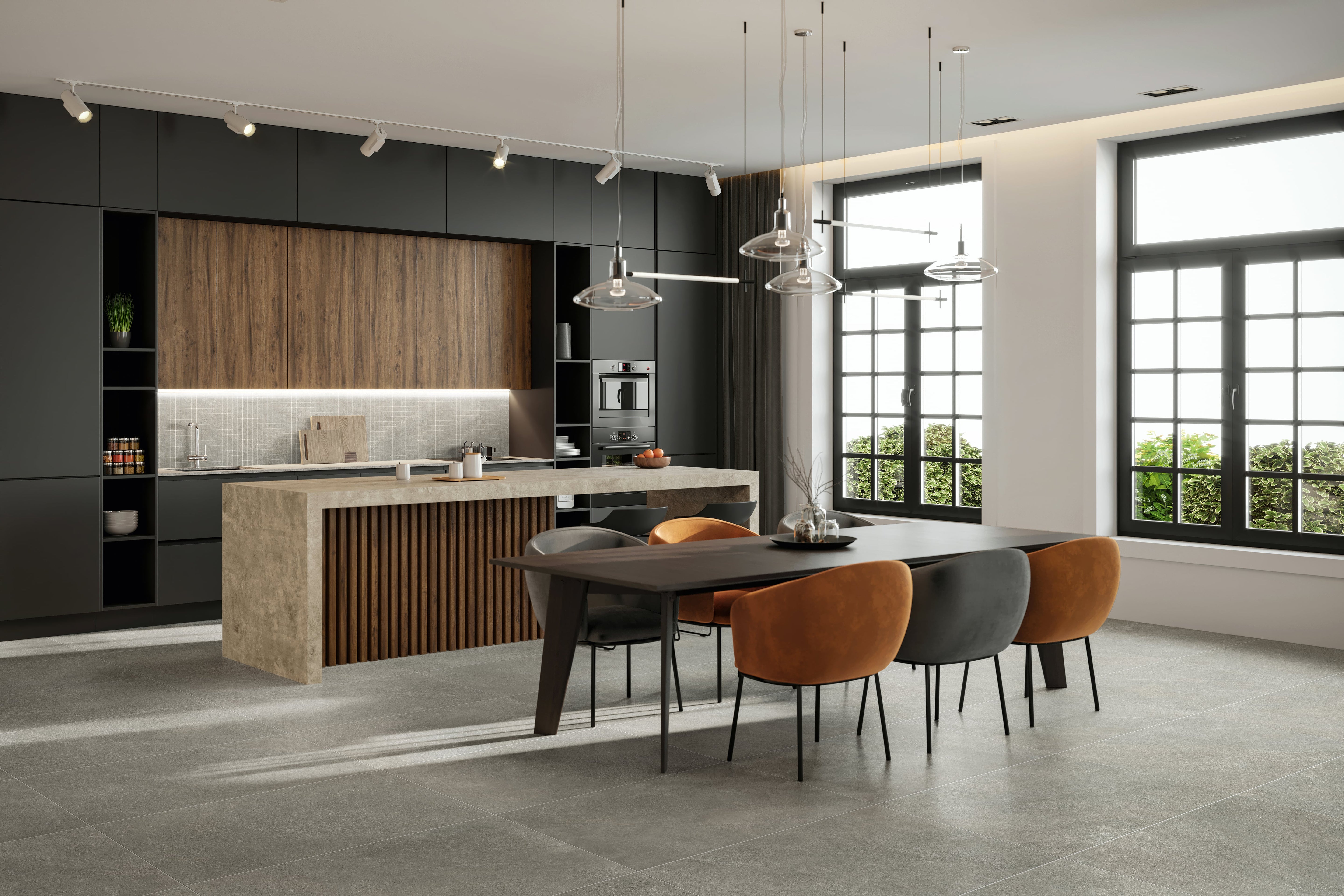 Tycoon 16x32 Matte Porcelain Tile in Smoke