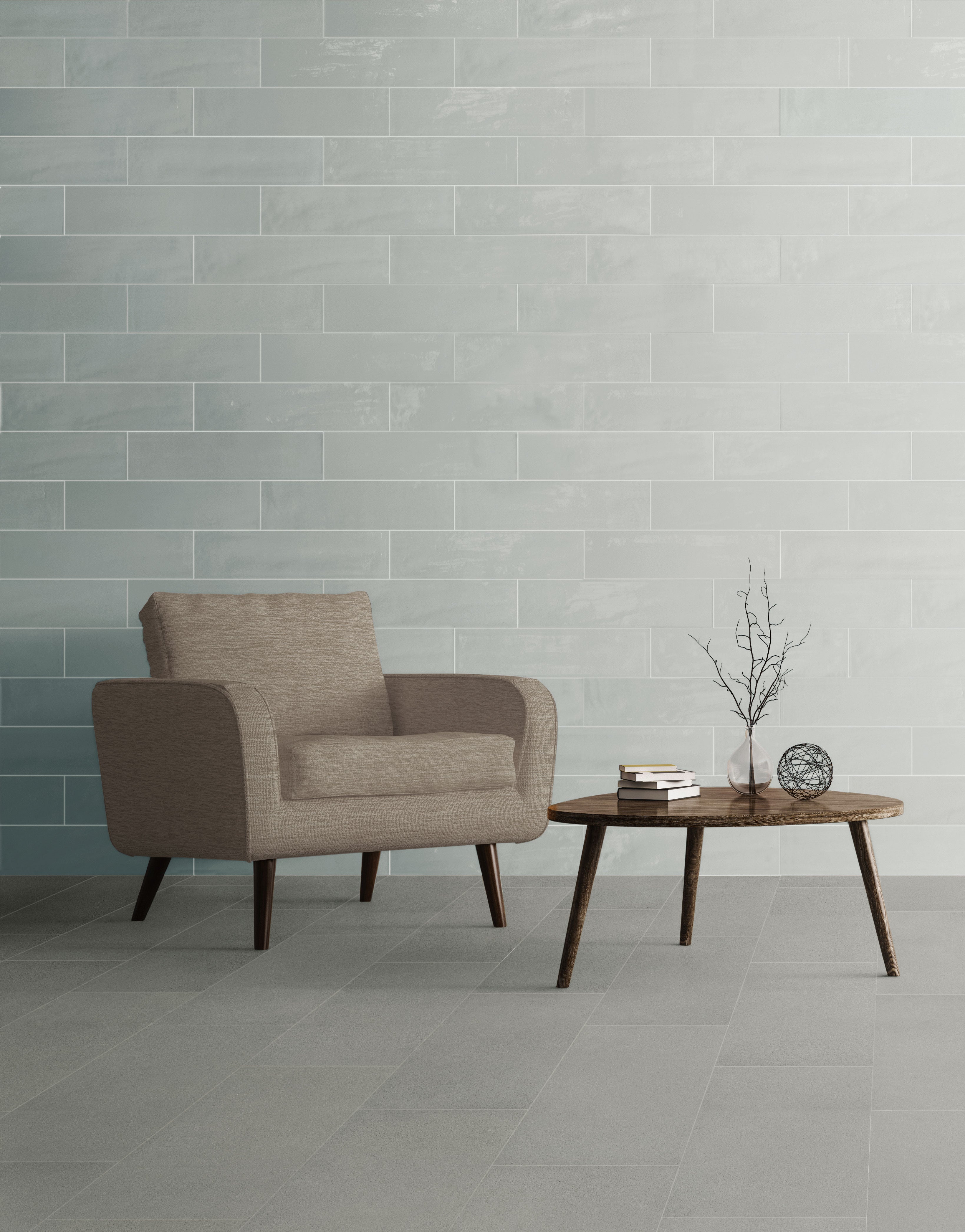 Urban Living 6x24 Glossy Porcelain Tile in Dew
