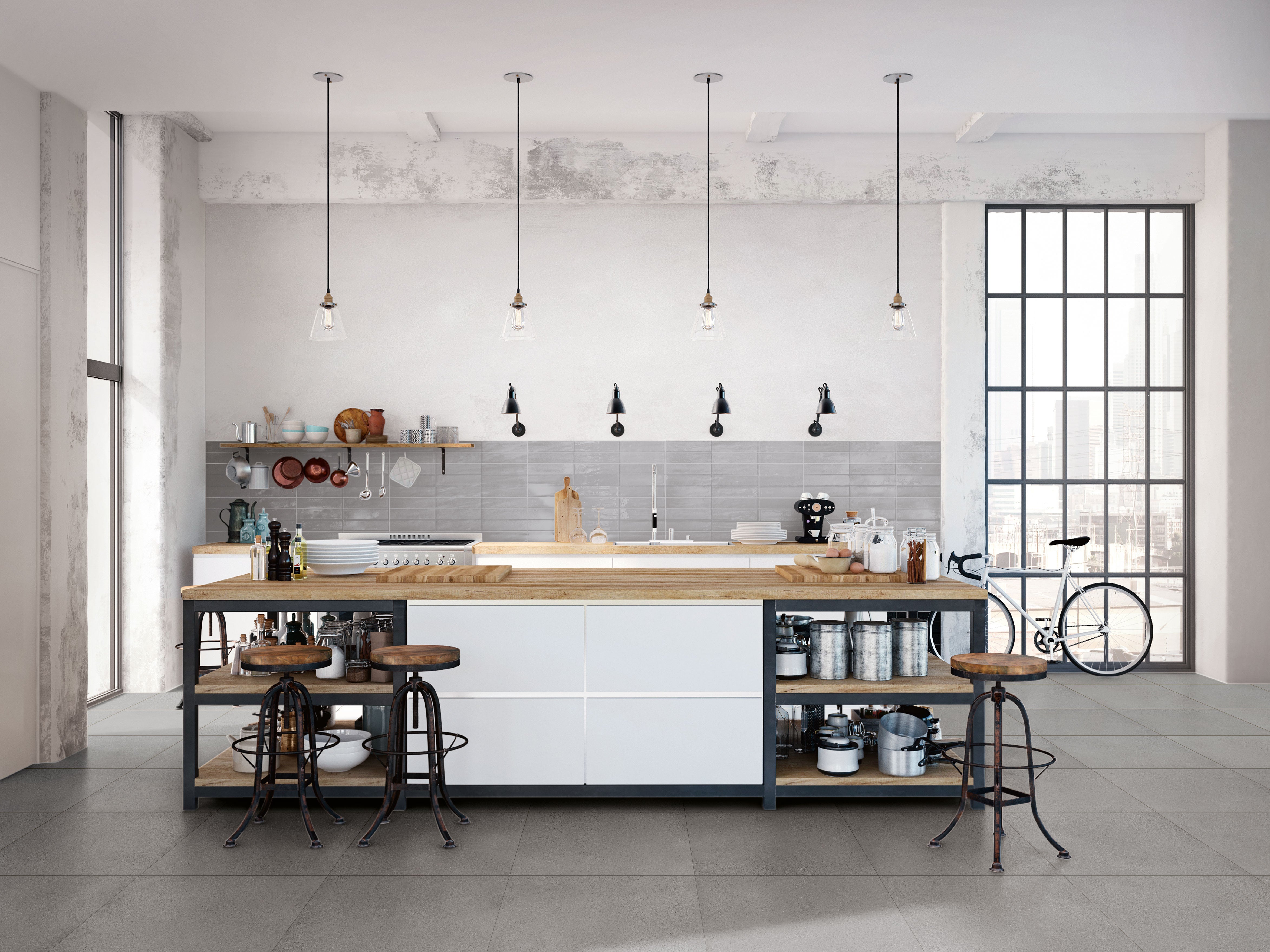 Urban Living 3x12 Glossy Porcelain Tile in Essential Grey