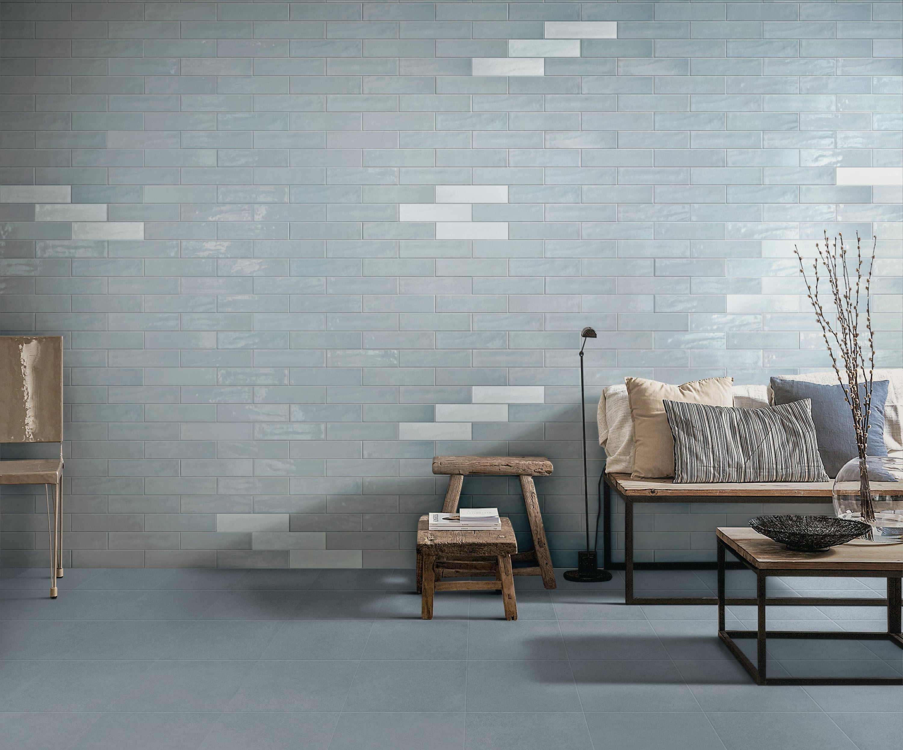 Urban Living 3x12 Glossy Porcelain Tile in Symphony Blue