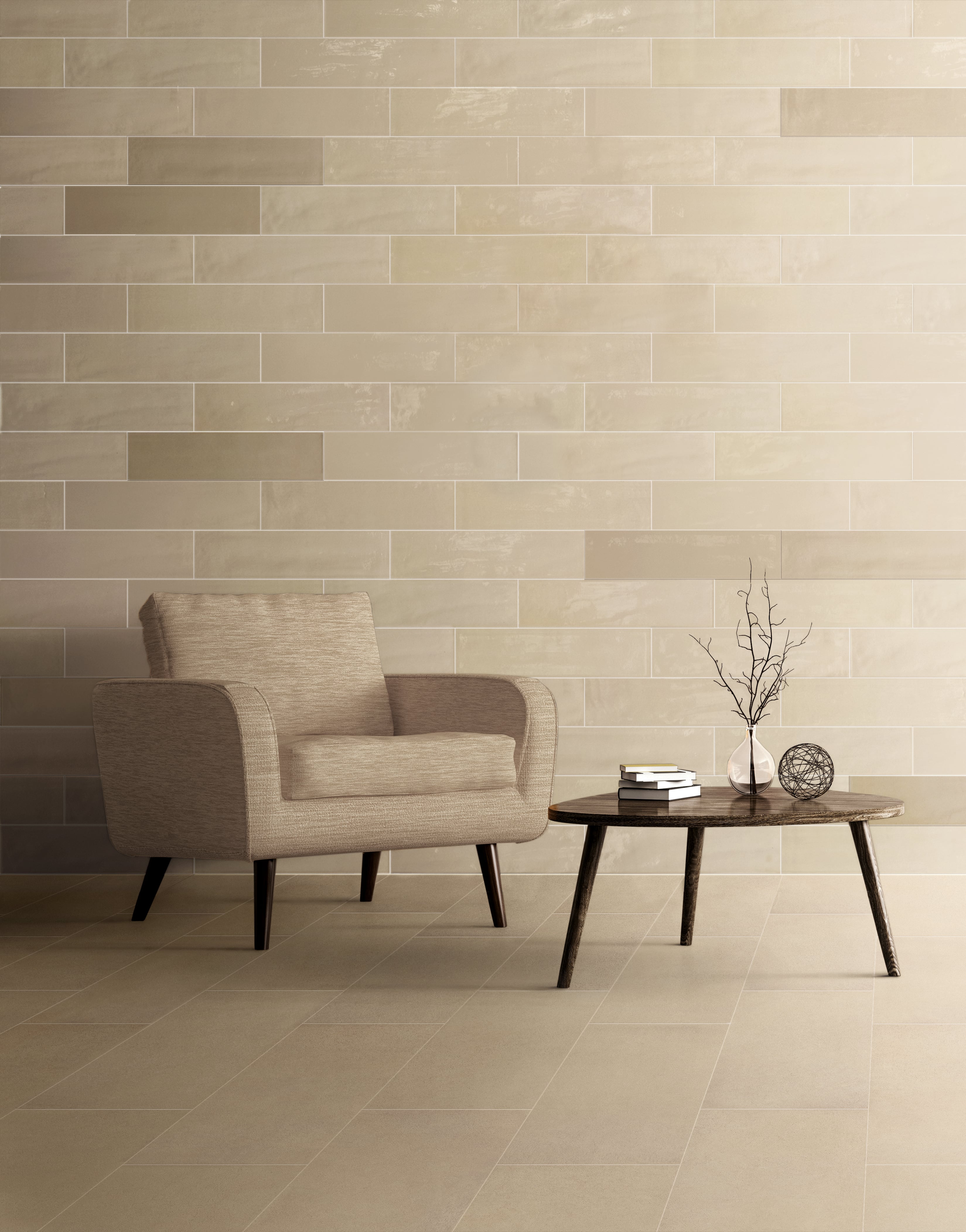 Urban Living 6x24 Glossy Porcelain Tile in Studio Beige
