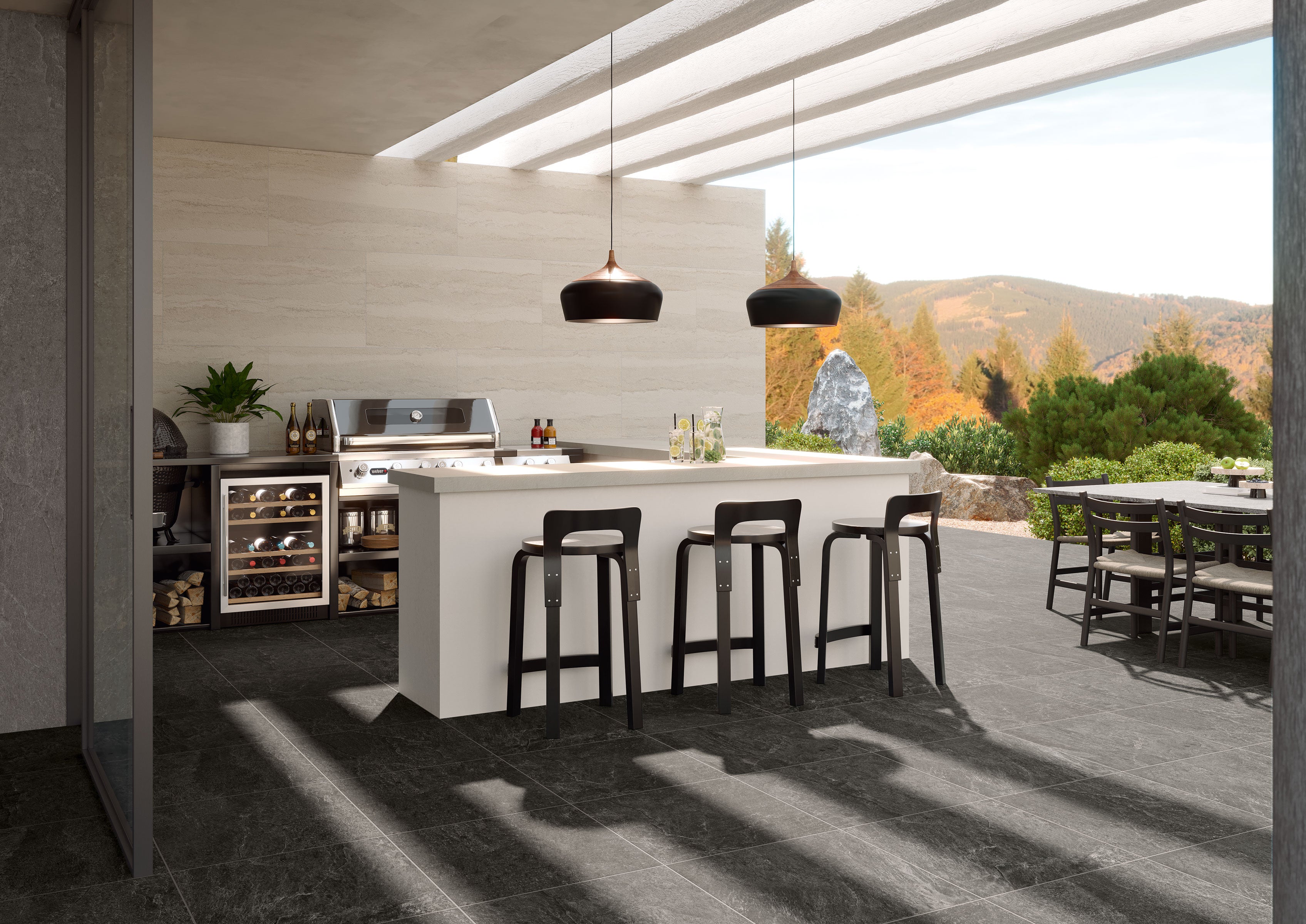 Farmhouse Living 24x24 Grip Porcelain 2CM Paver Tile in Slate