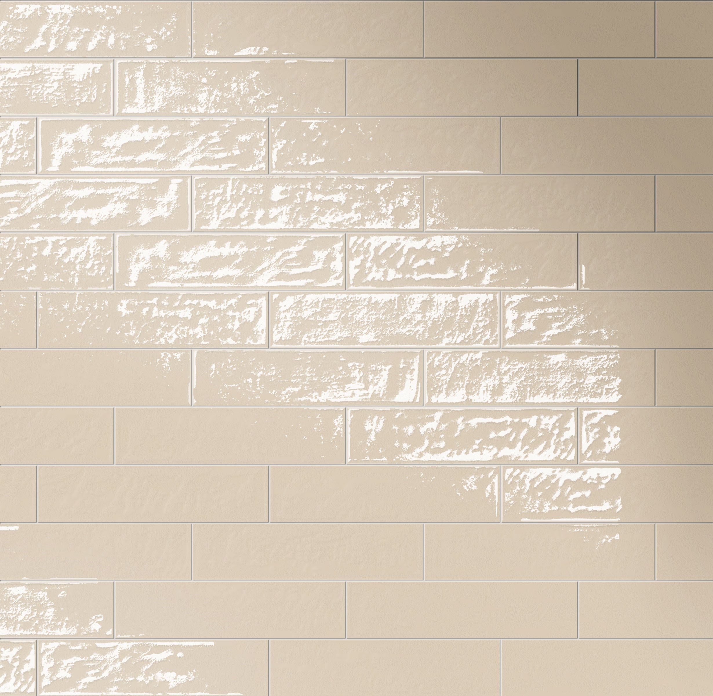 Playful 6x24 Glossy Porcelain Tile in Almond