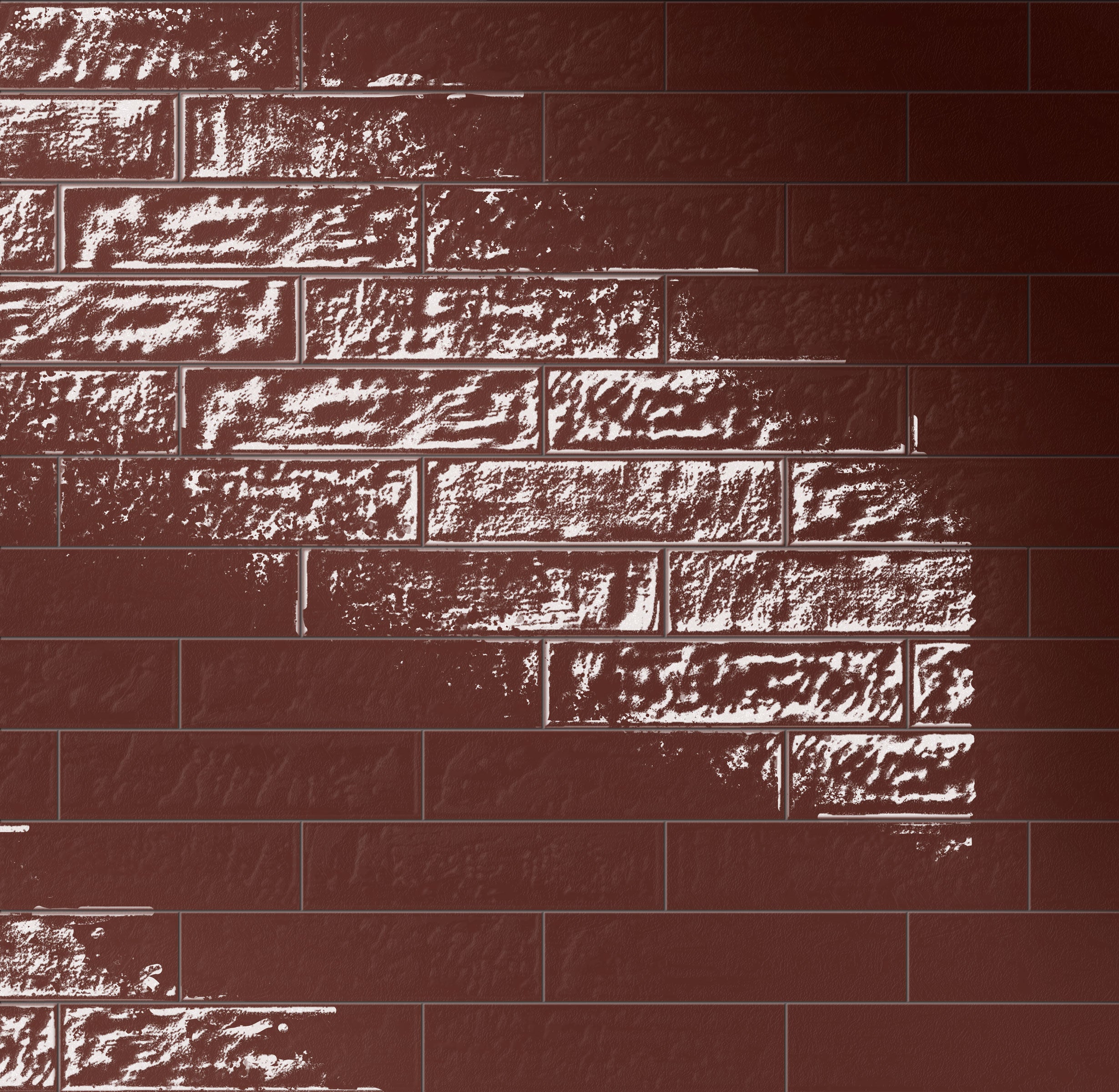 Playful 6x24 Glossy Porcelain Tile in Crimson