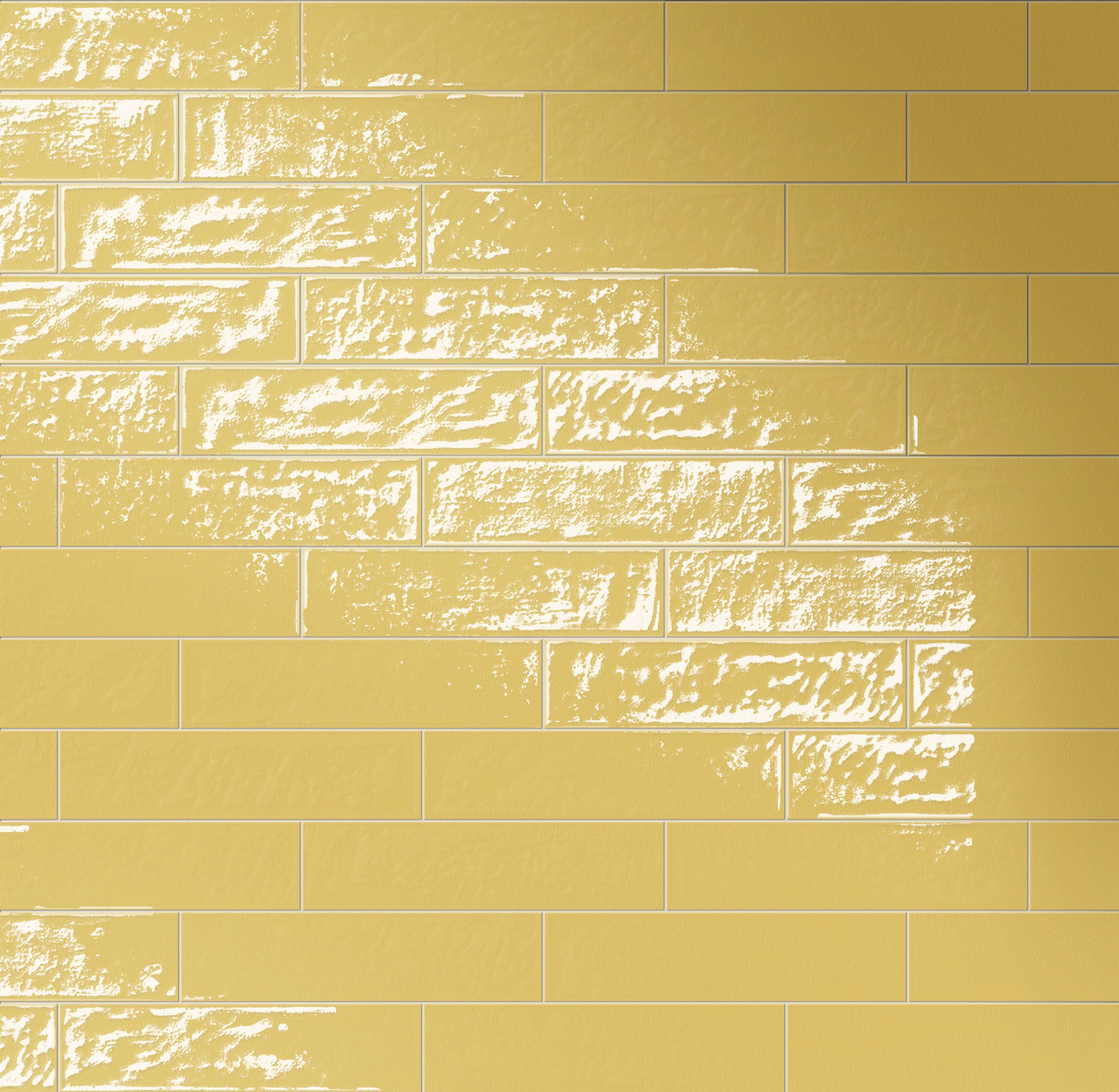Playful 6x24 Glossy Porcelain Tile in Gold