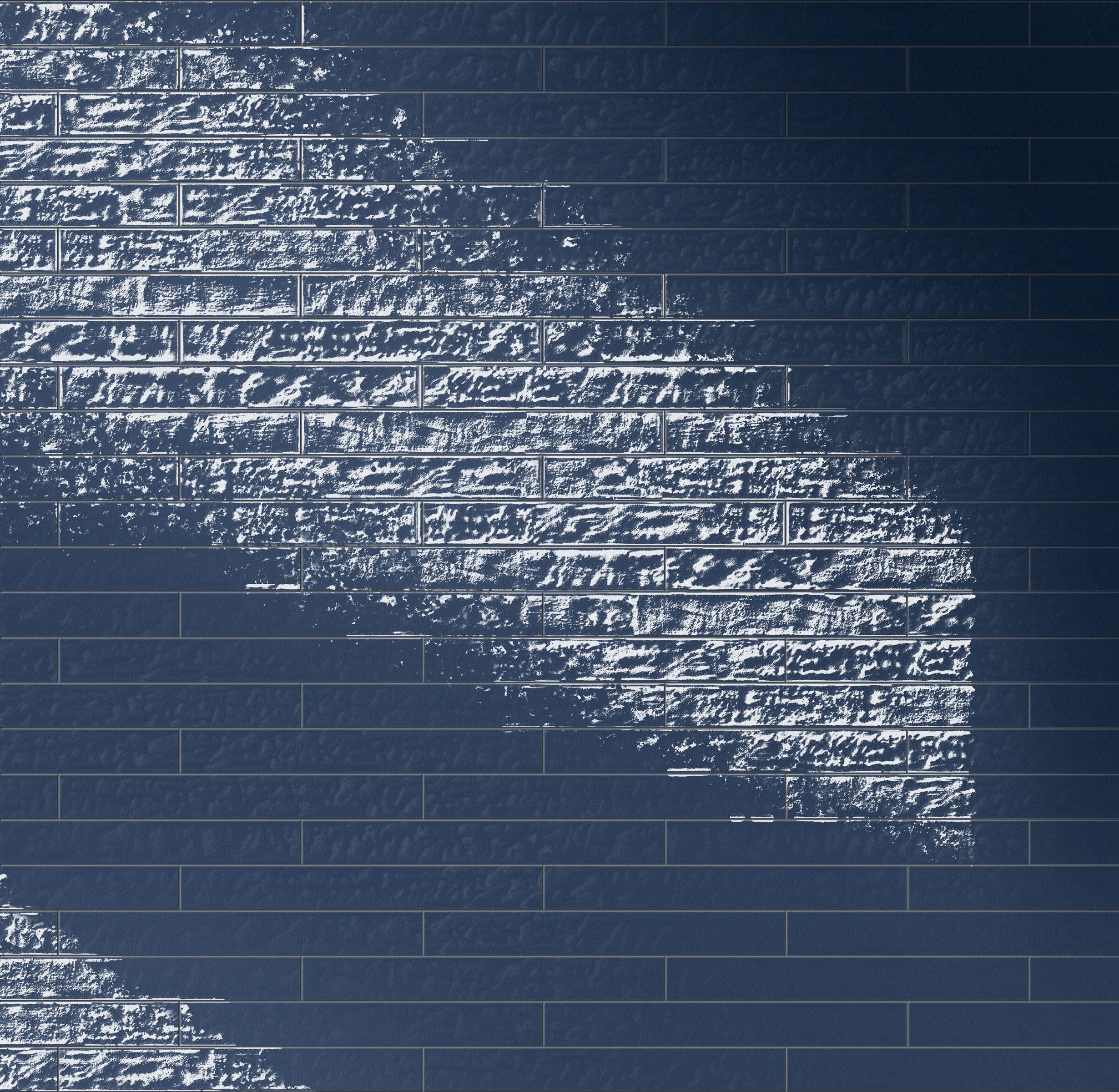 Playful 3x24 Glossy Porcelain Tile in Navy