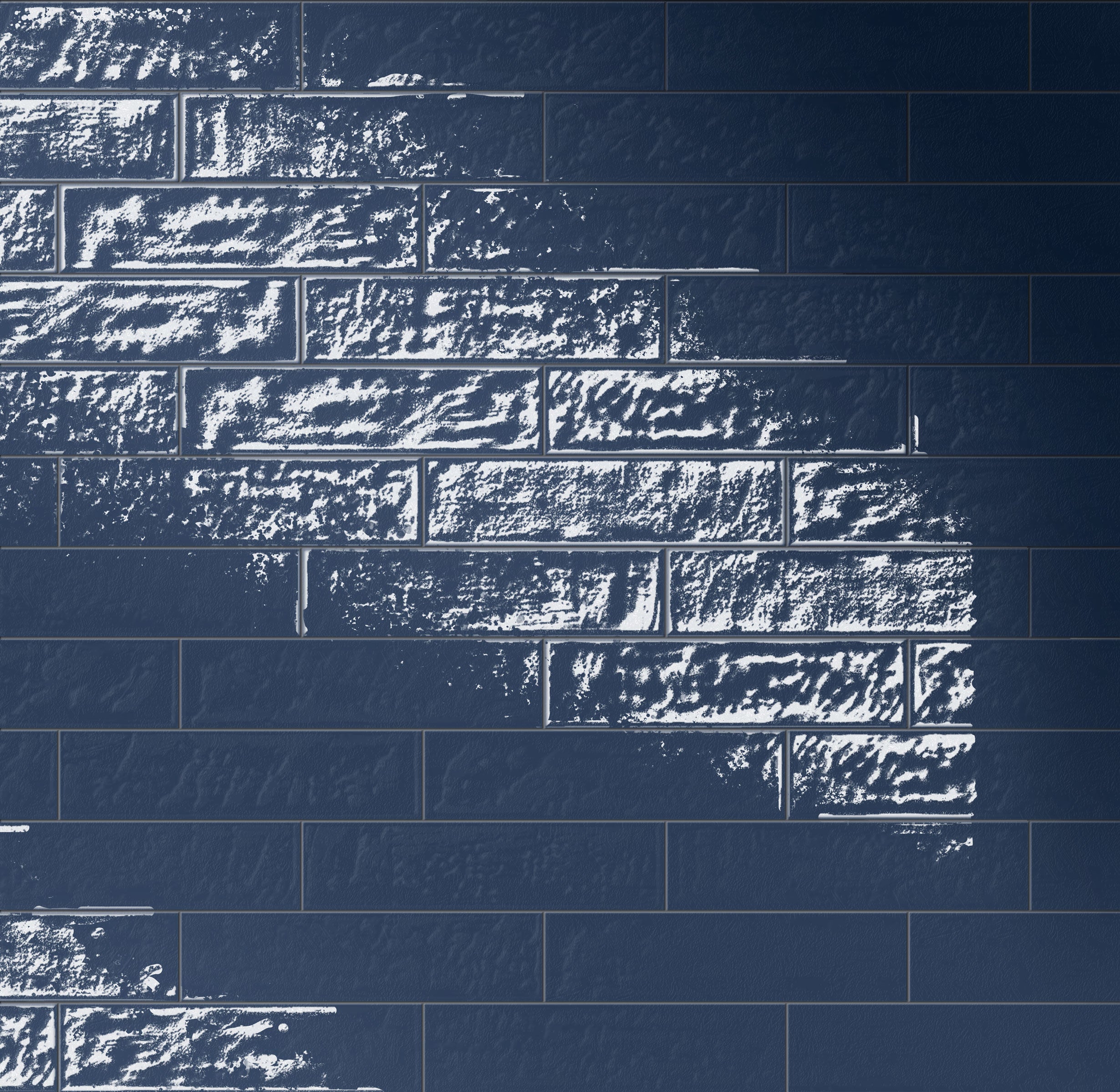 Playful 6x24 Glossy Porcelain Tile in Navy