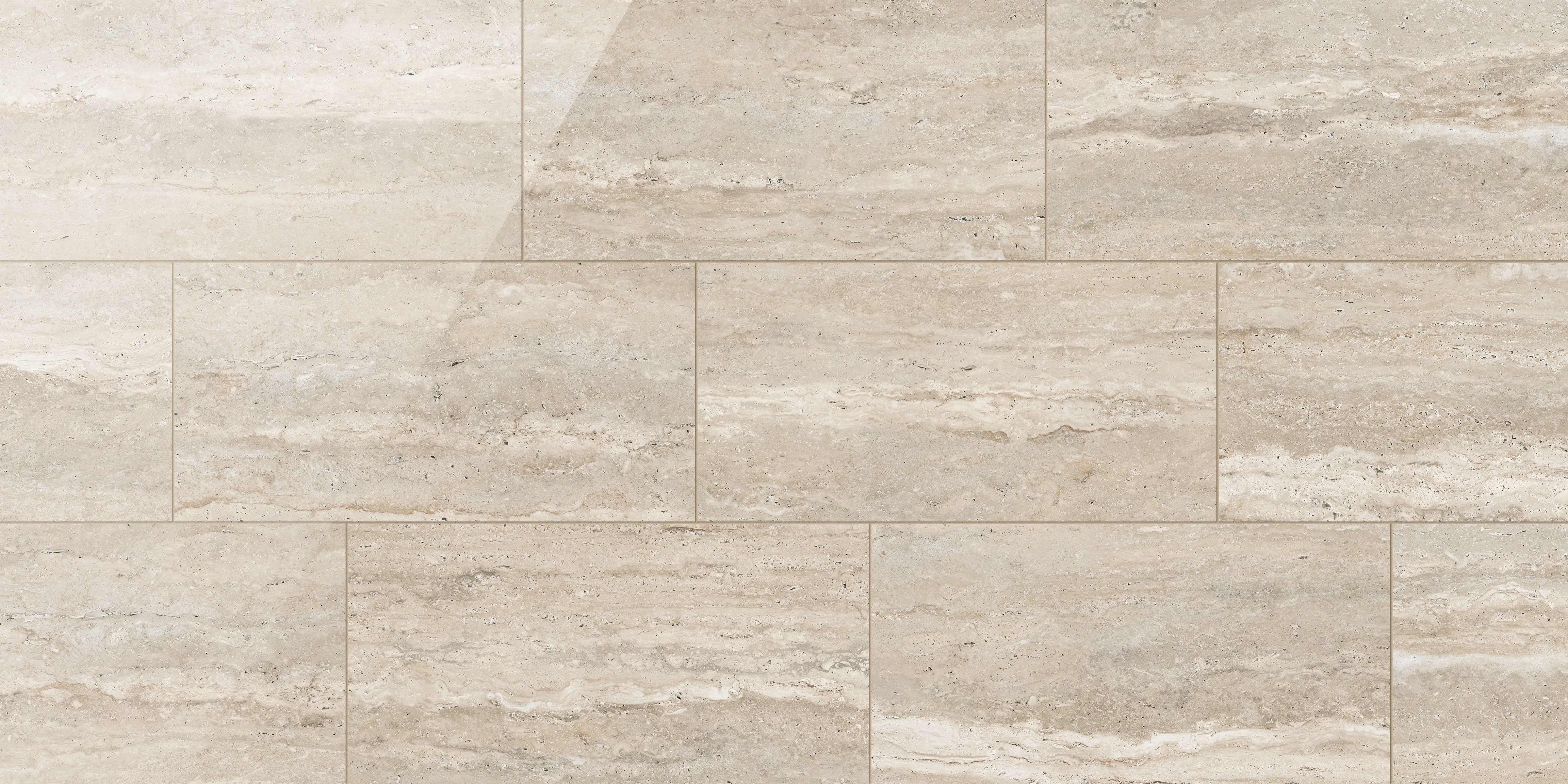 Travertine 12x24 Polished Porcelain Tile in Navona