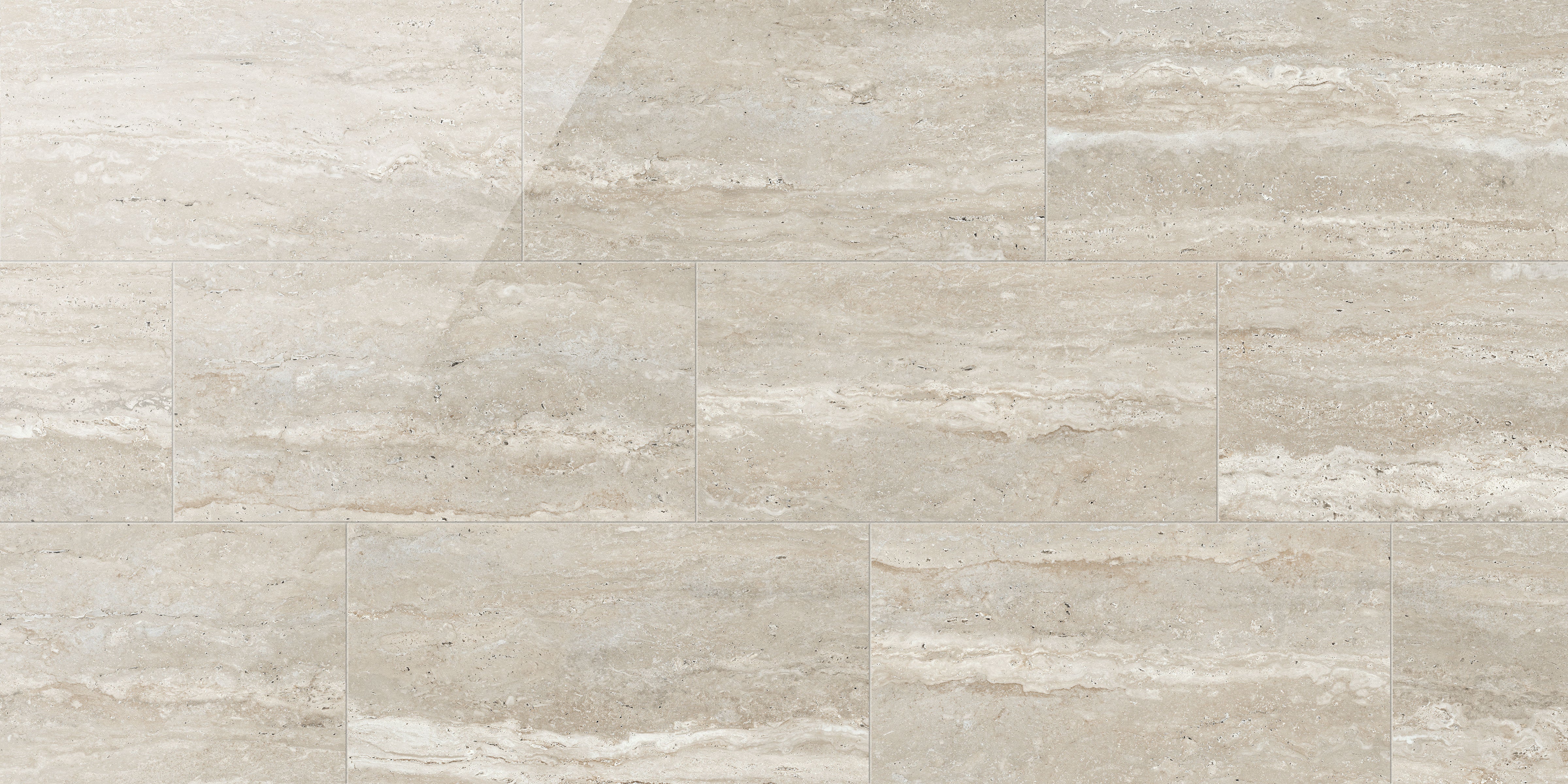 Travertine 12x24 Polished Porcelain Tile in Silver