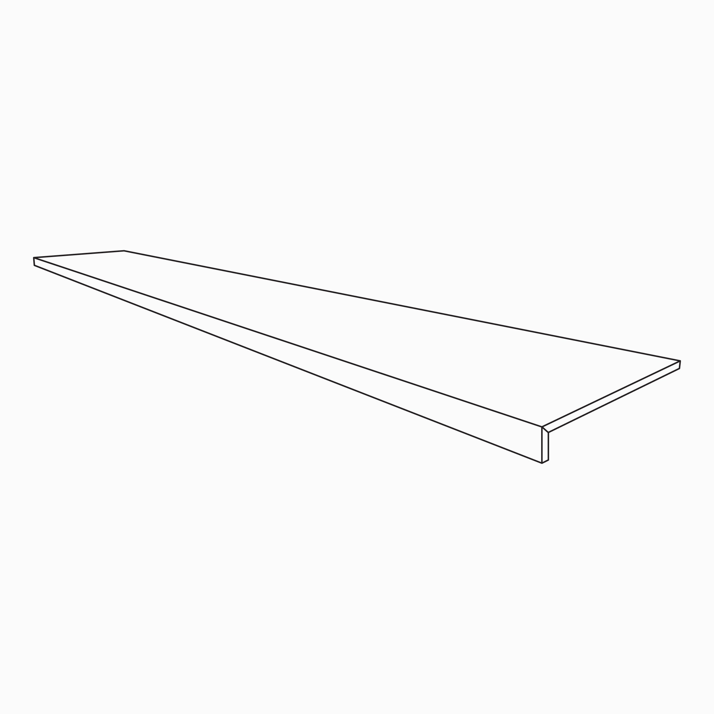 Farmhouse Living Pre-Fab 25.5x96 L-Shaped Top Matte Porcelain Tile in Alabaster