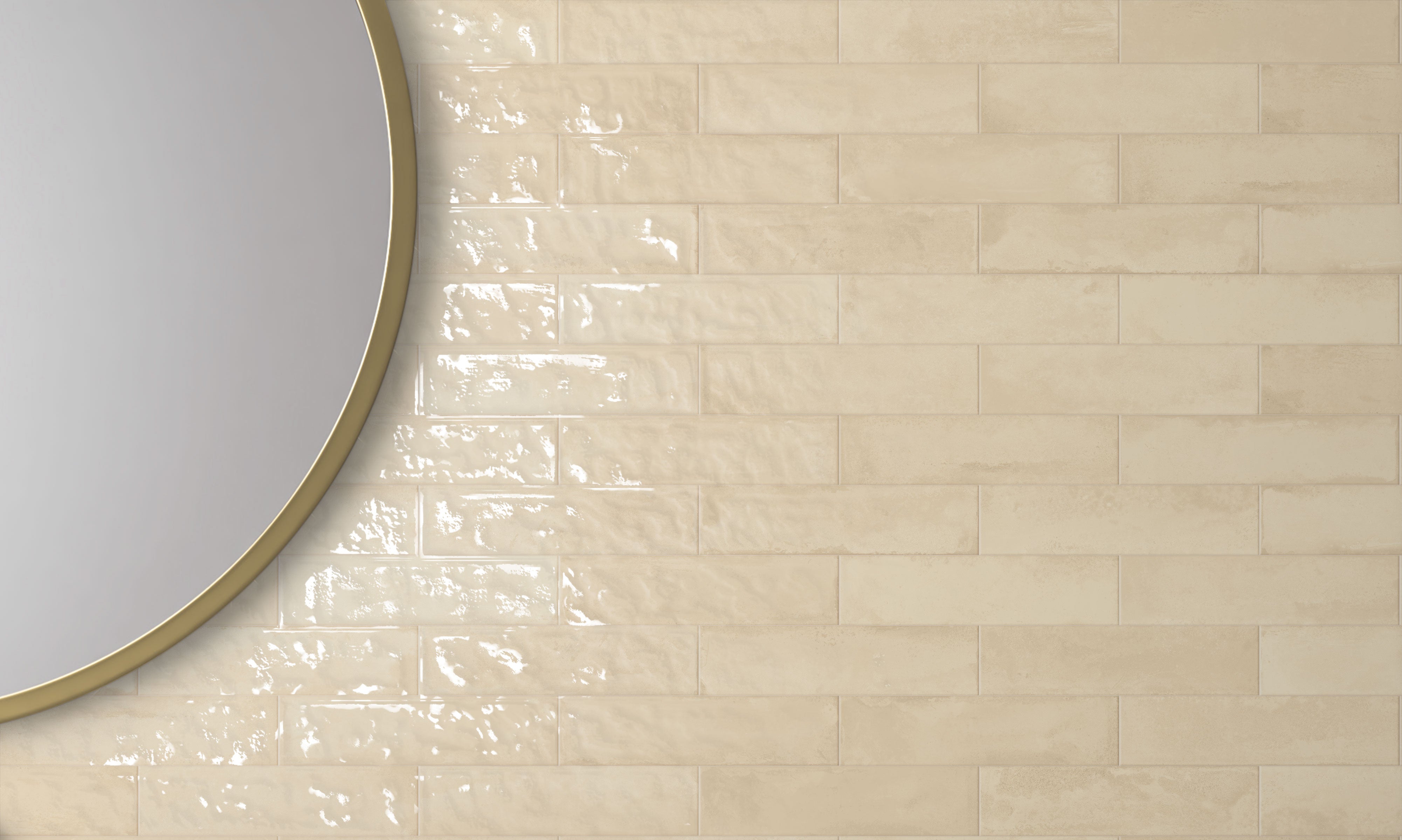 4Earth 3x12 Glossy Porcelain Tile in Biscuit (Online Only)