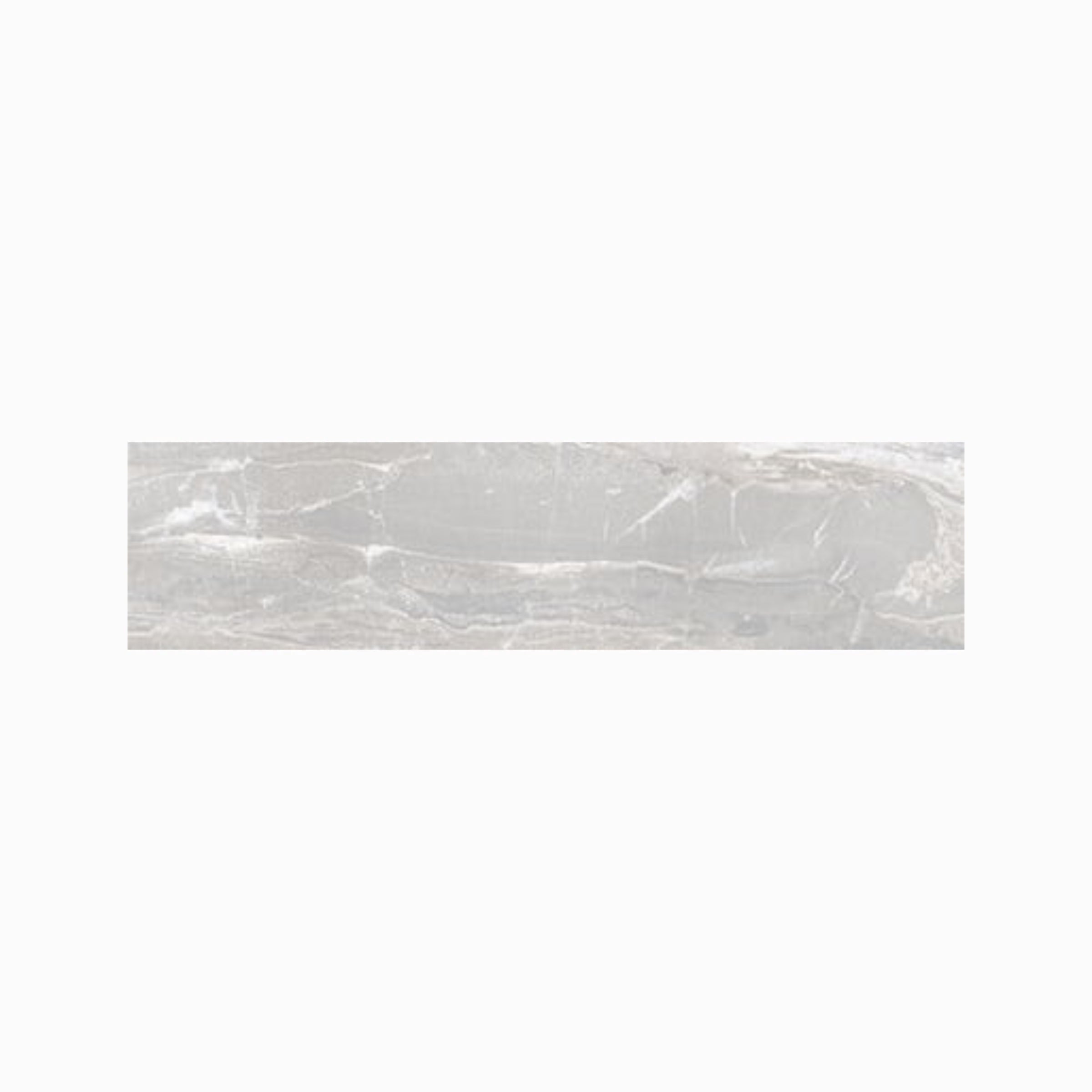 Breccia 3x12 Matte Porcelain Bullnose Tile in Silver