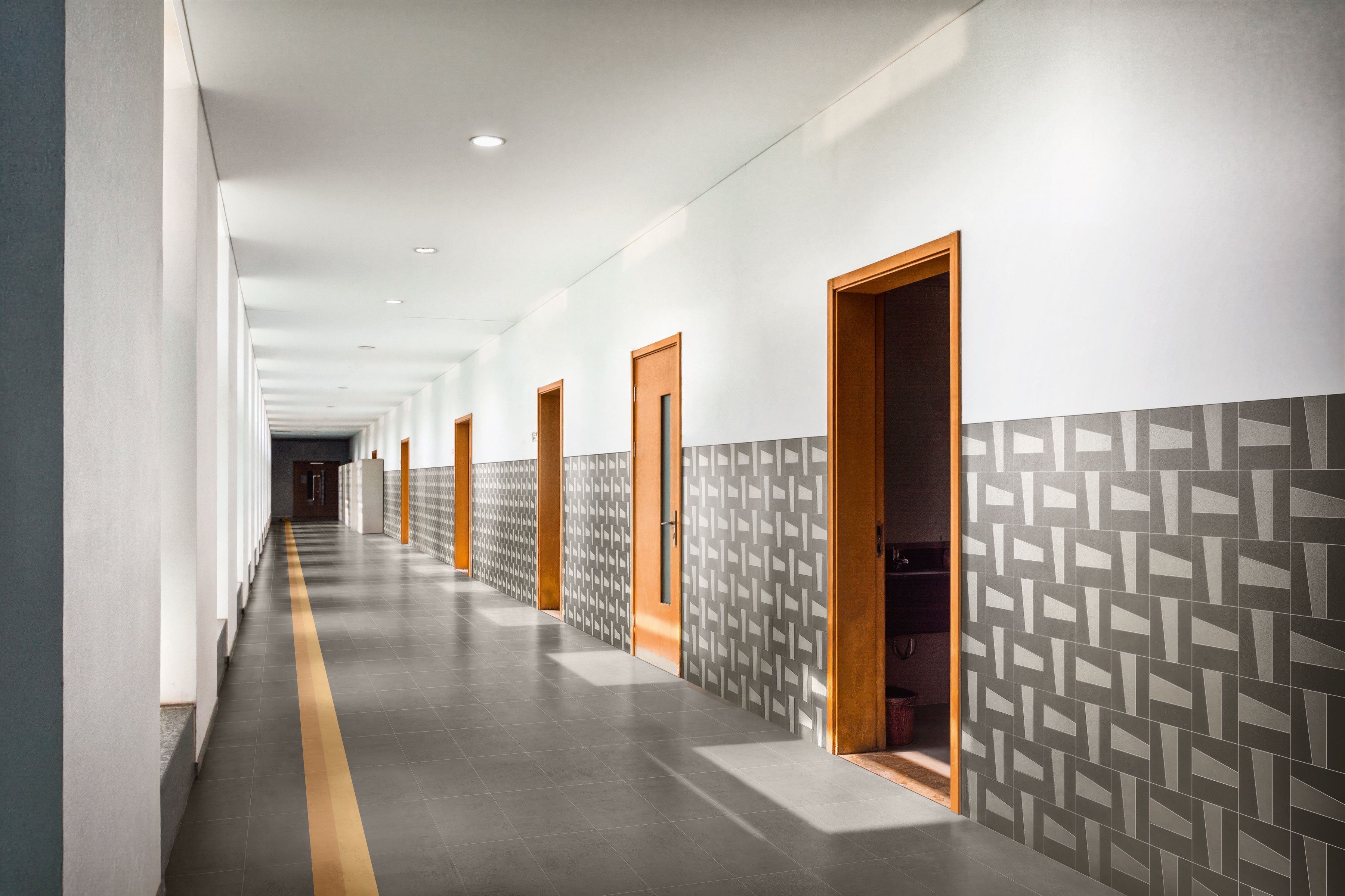 Daydream™ 12x12 Matte Neutral Deco Porcelain Tile