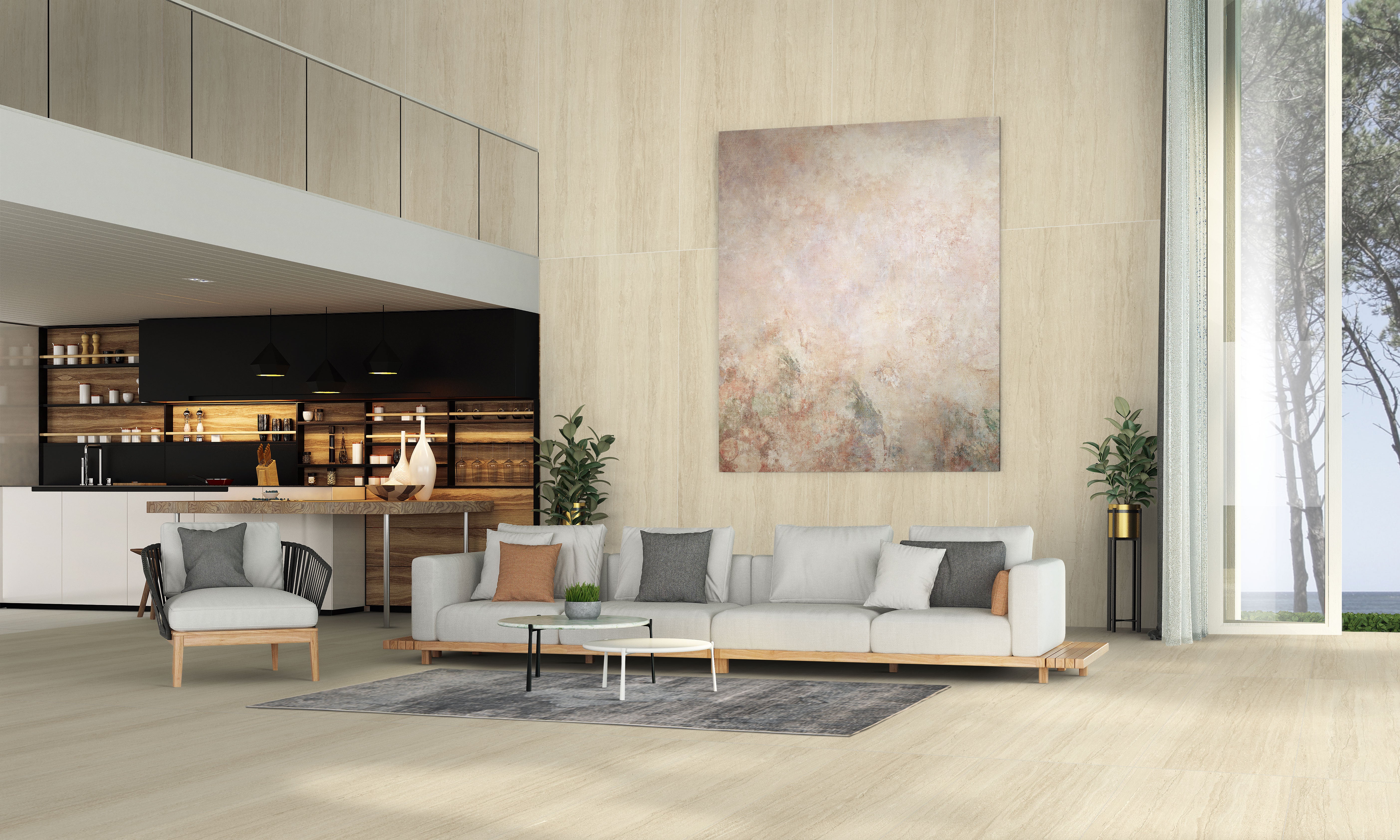 EcoStone 24x48 Matte Porcelain Tile in Vein-Cut Jute