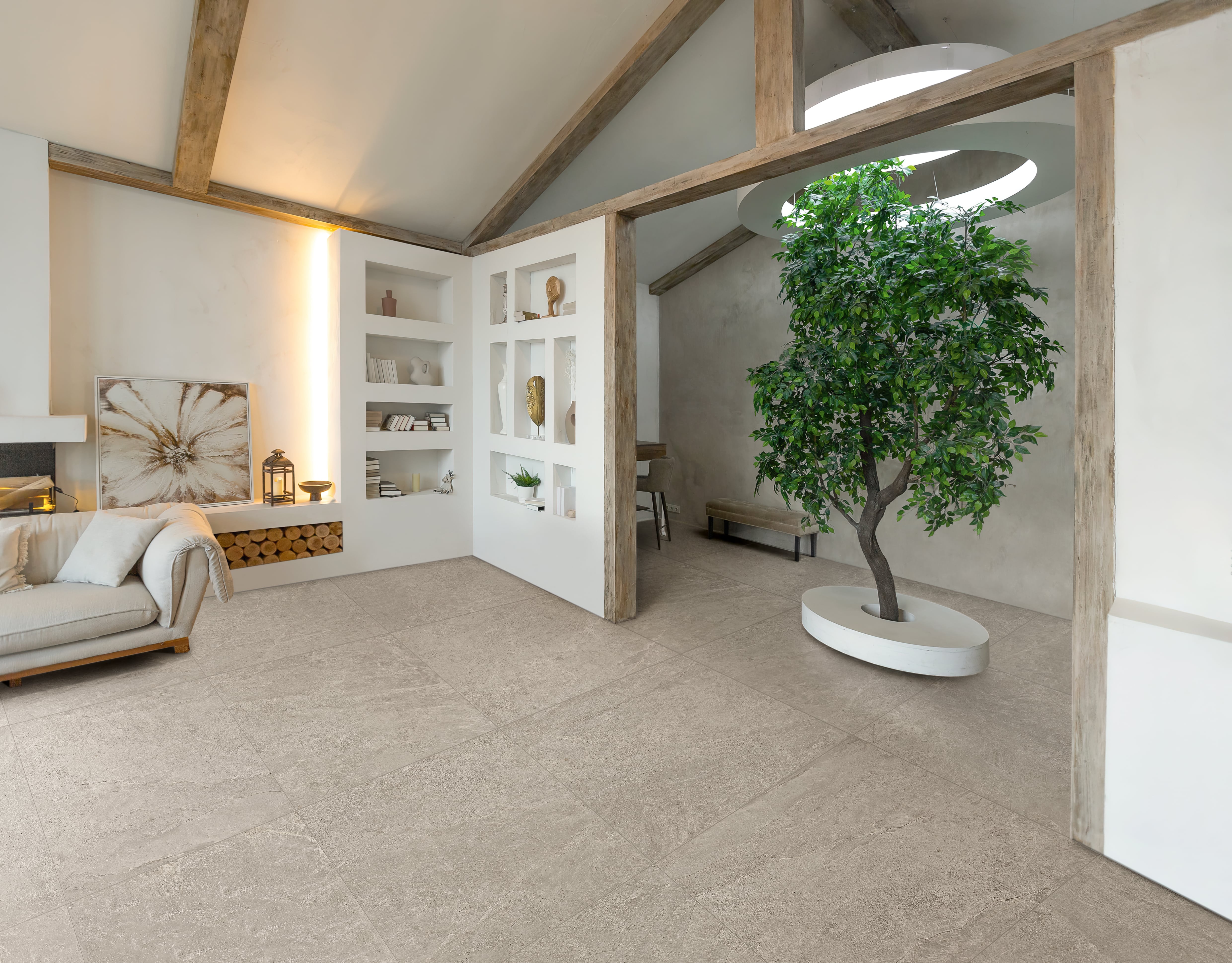 Farmhouse Living 48x48 Matte Porcelain Tile in Pewter