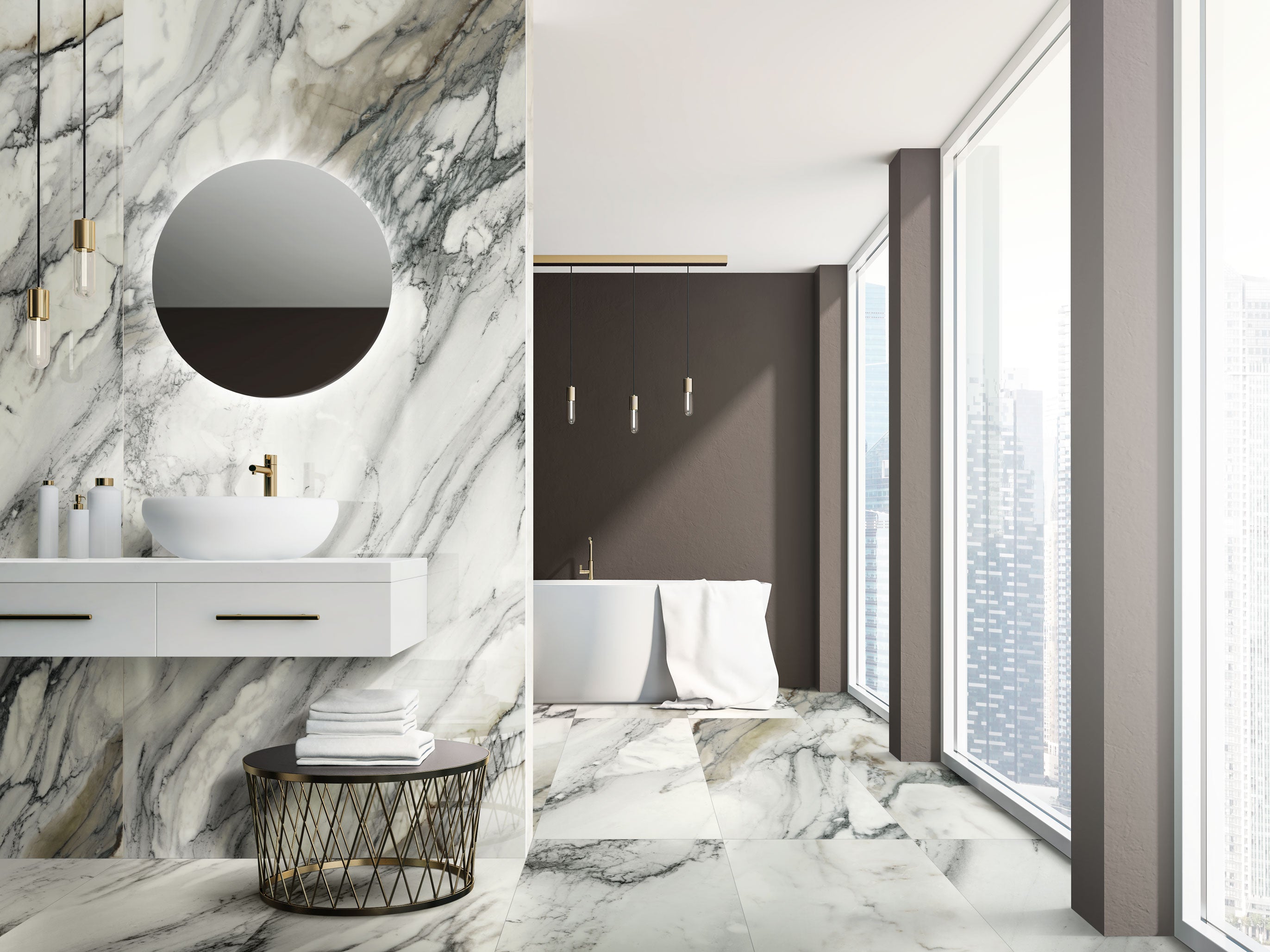 JEM 24x48 Polished Porcelain Tile in Crescendo Blue