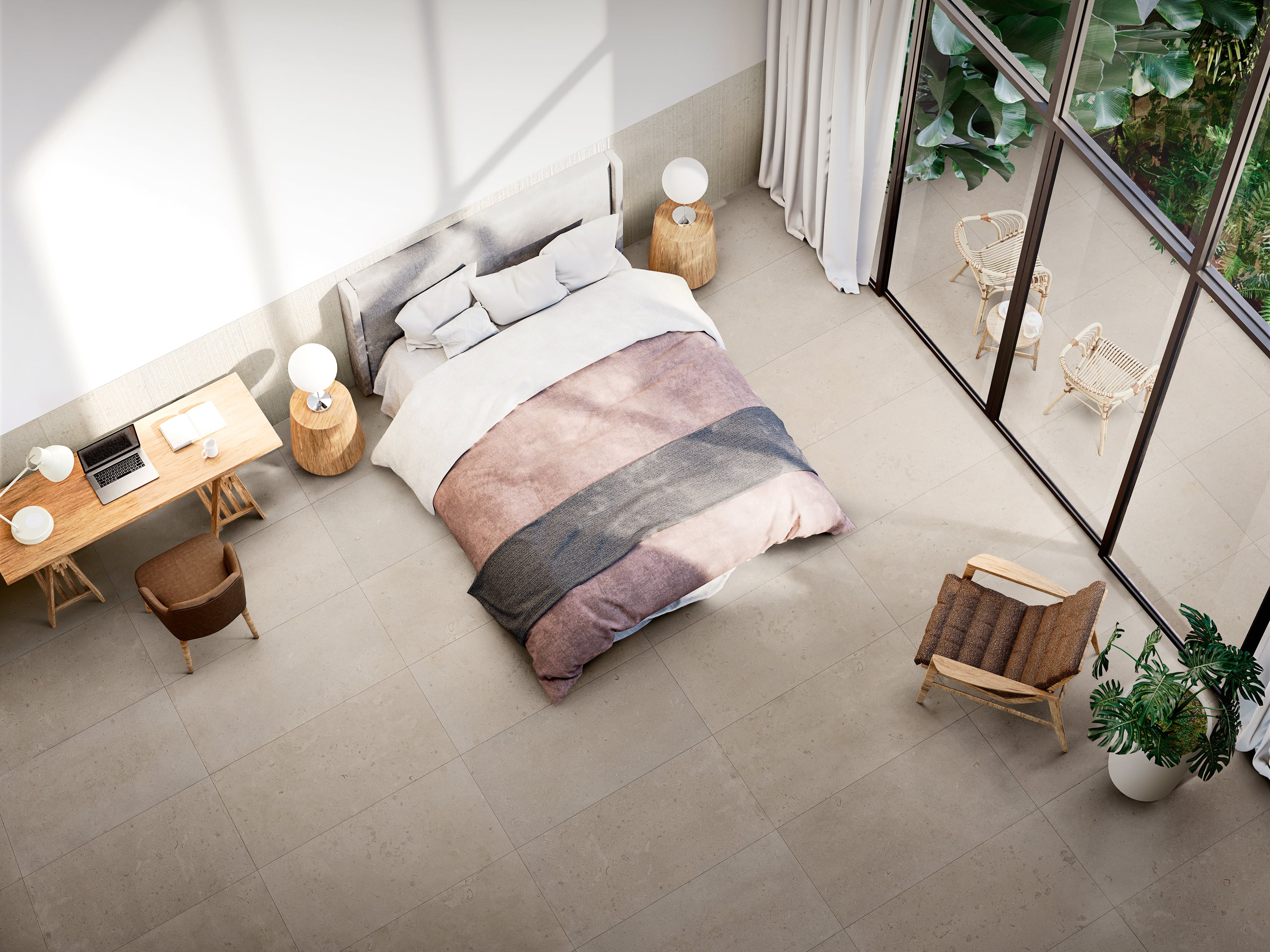 Lith 24x24 Grip Porcelain 2CM Paver Tile in Antique Cream