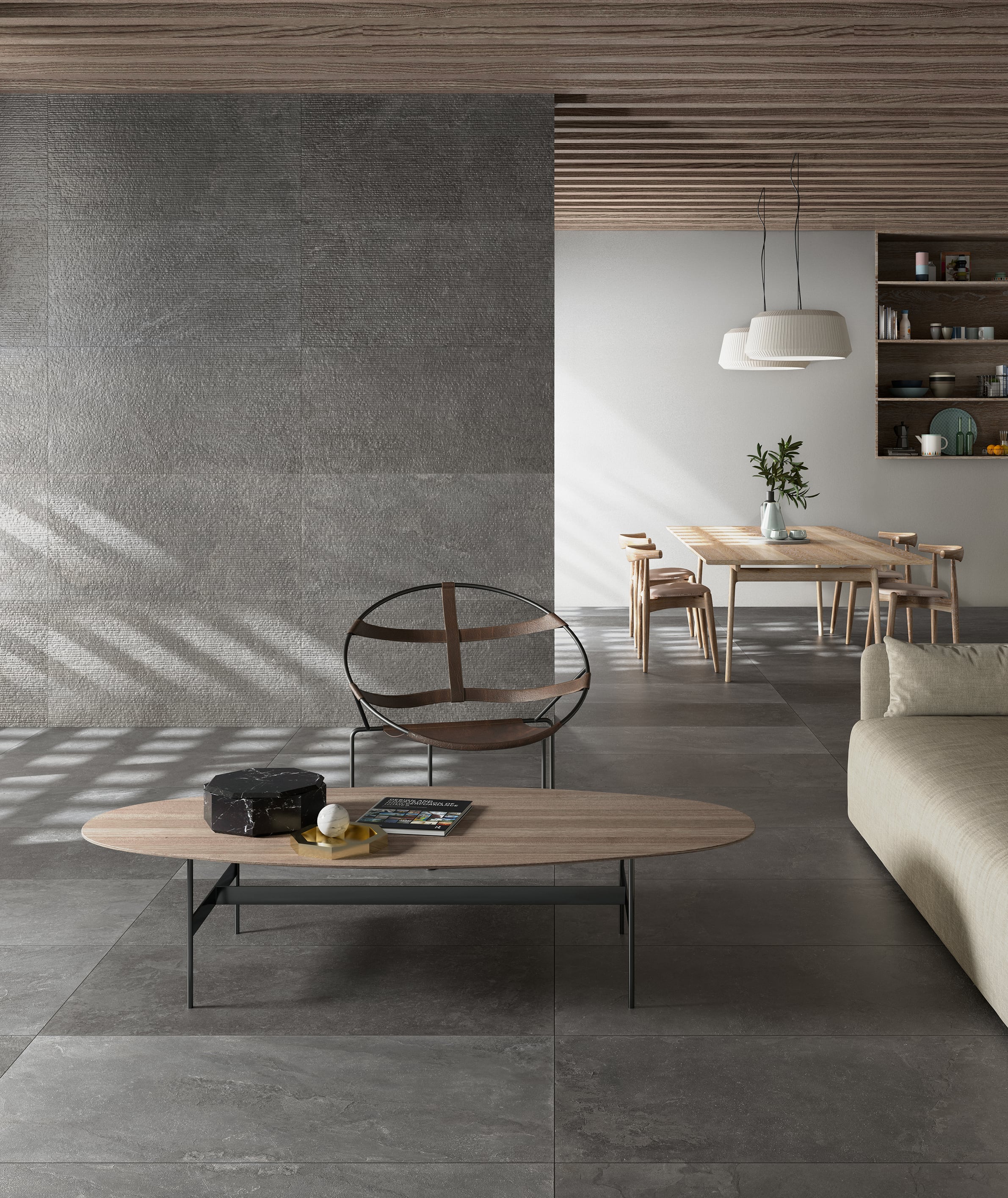 Lith 24x48 Chiseled Porcelain Tile in Heirloom Blue