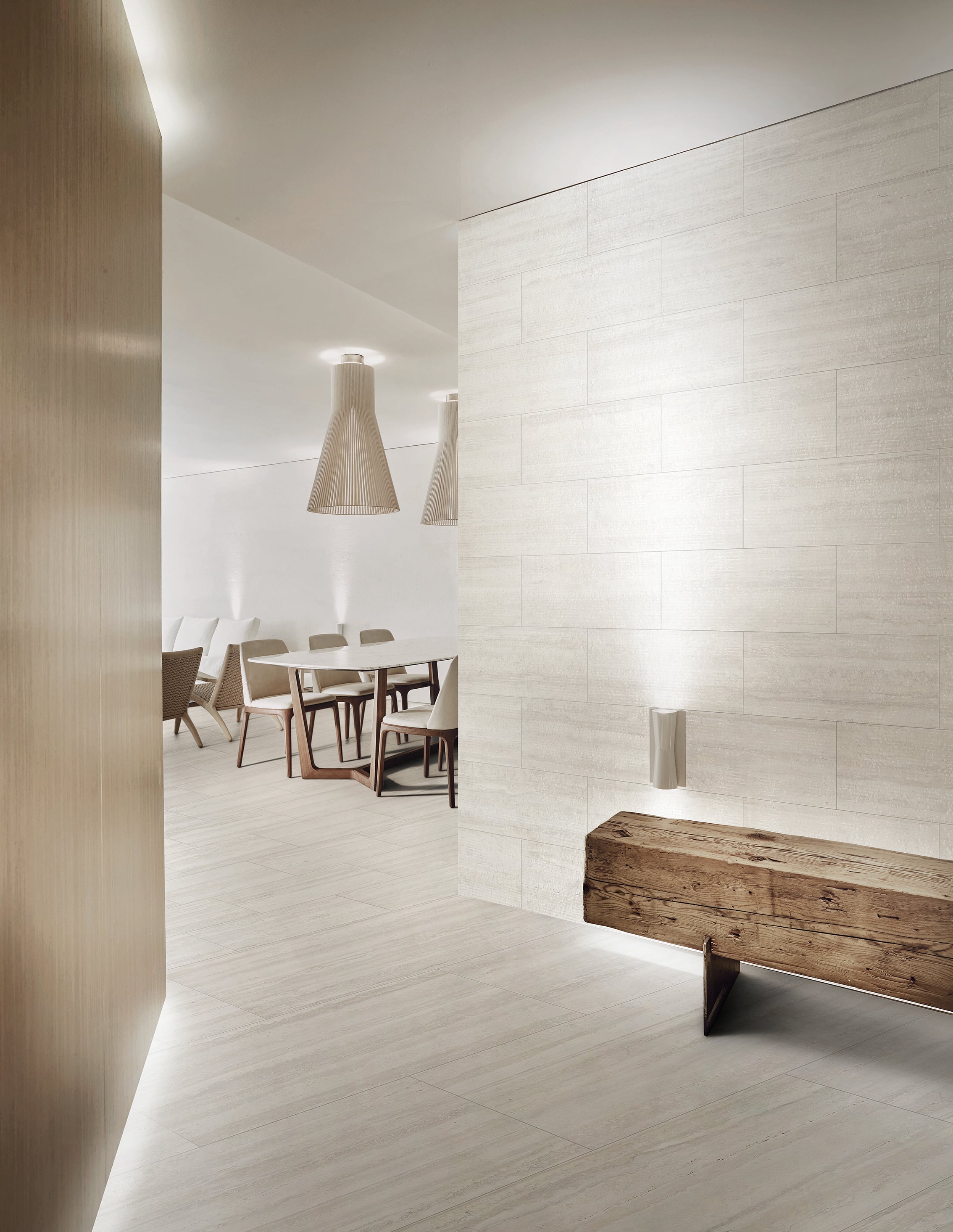Lith 12x24 Chiseled Porcelain Tile in Legacy White