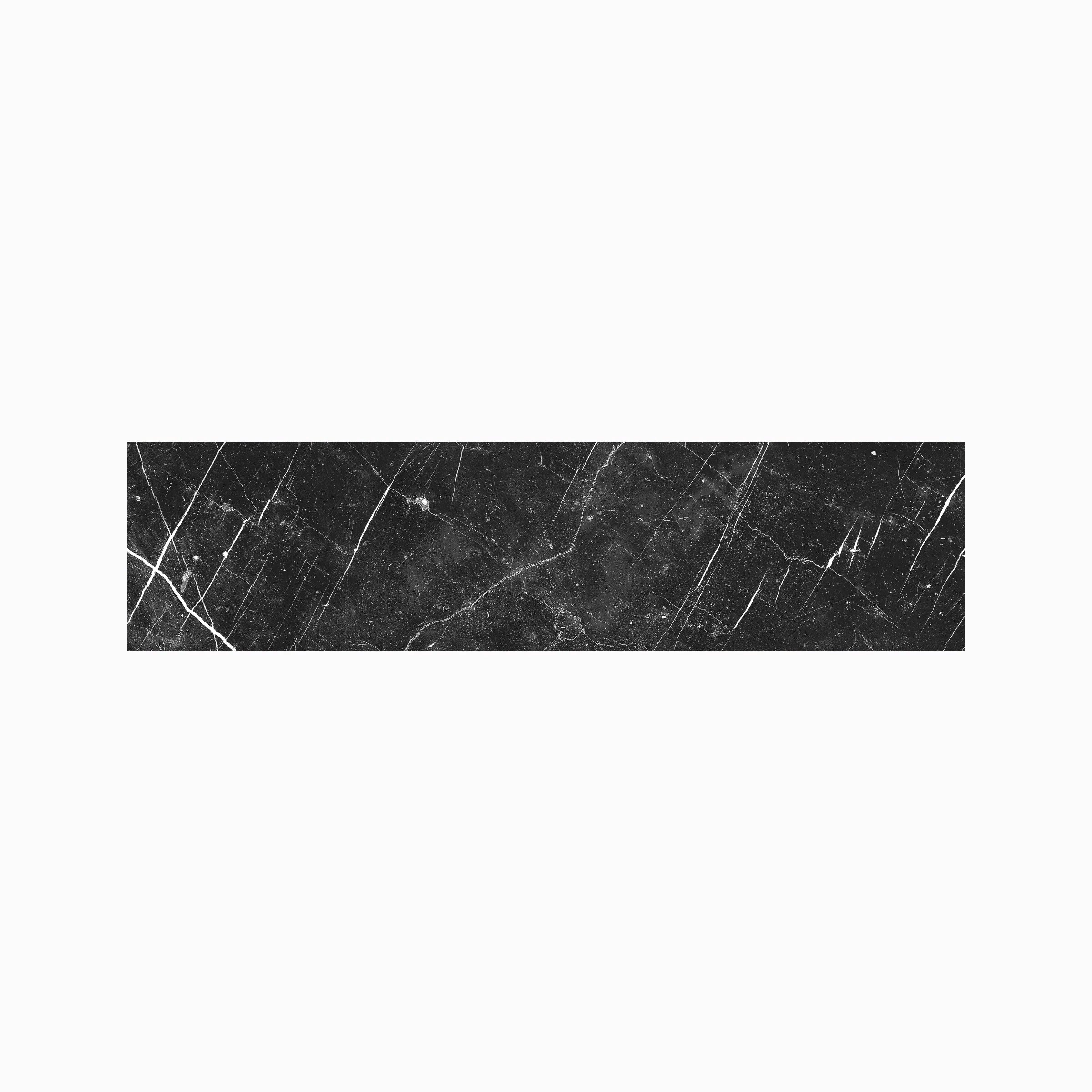 Luxury 3x12 Polished Porcelain Bullnose Tile in Nero Marquina