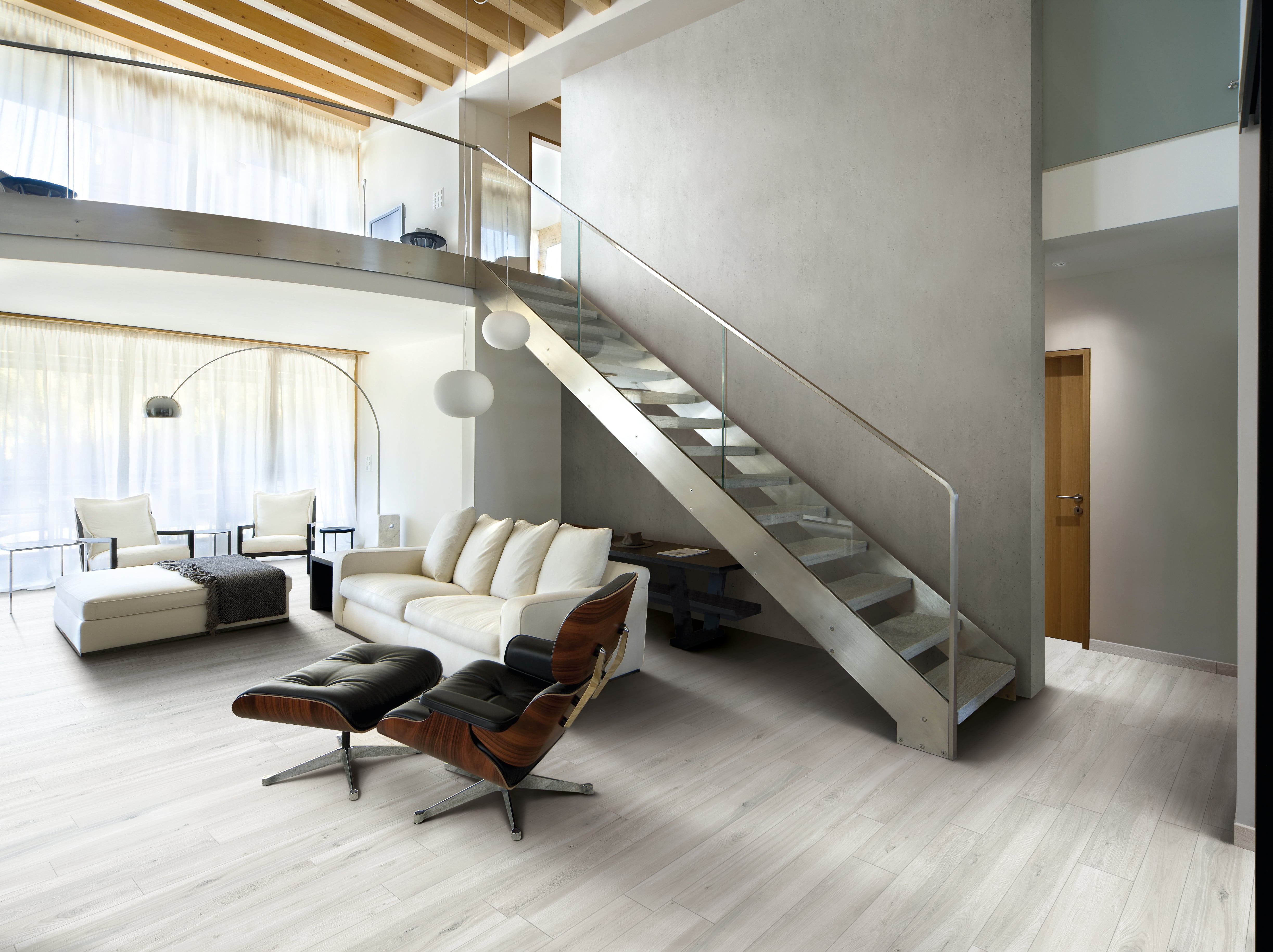 Mood Wood 6x36 Matte Porcelain Tile in White