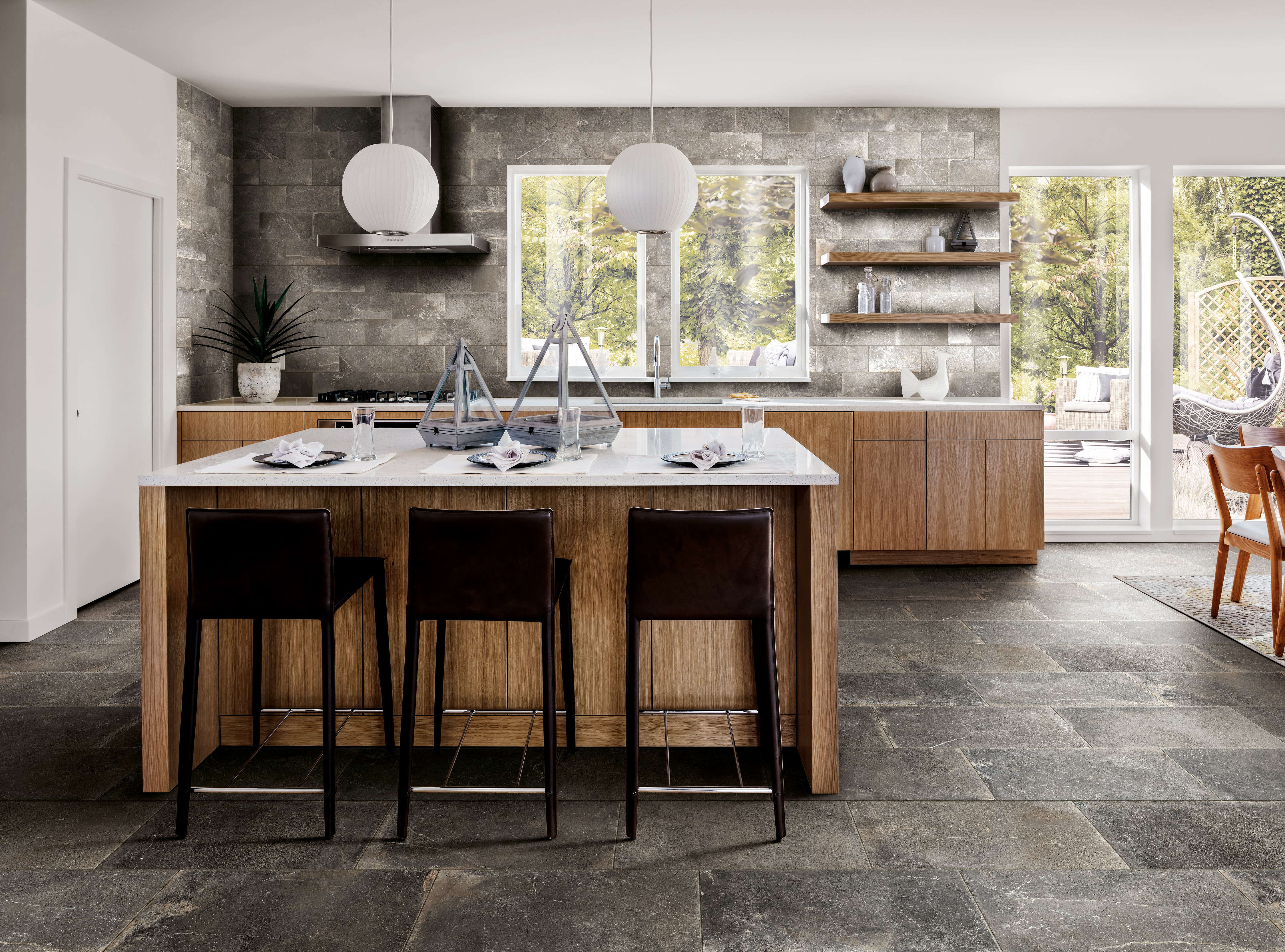 Rustic Stone 12x24 Matte Porcelain Tile in Charcoal