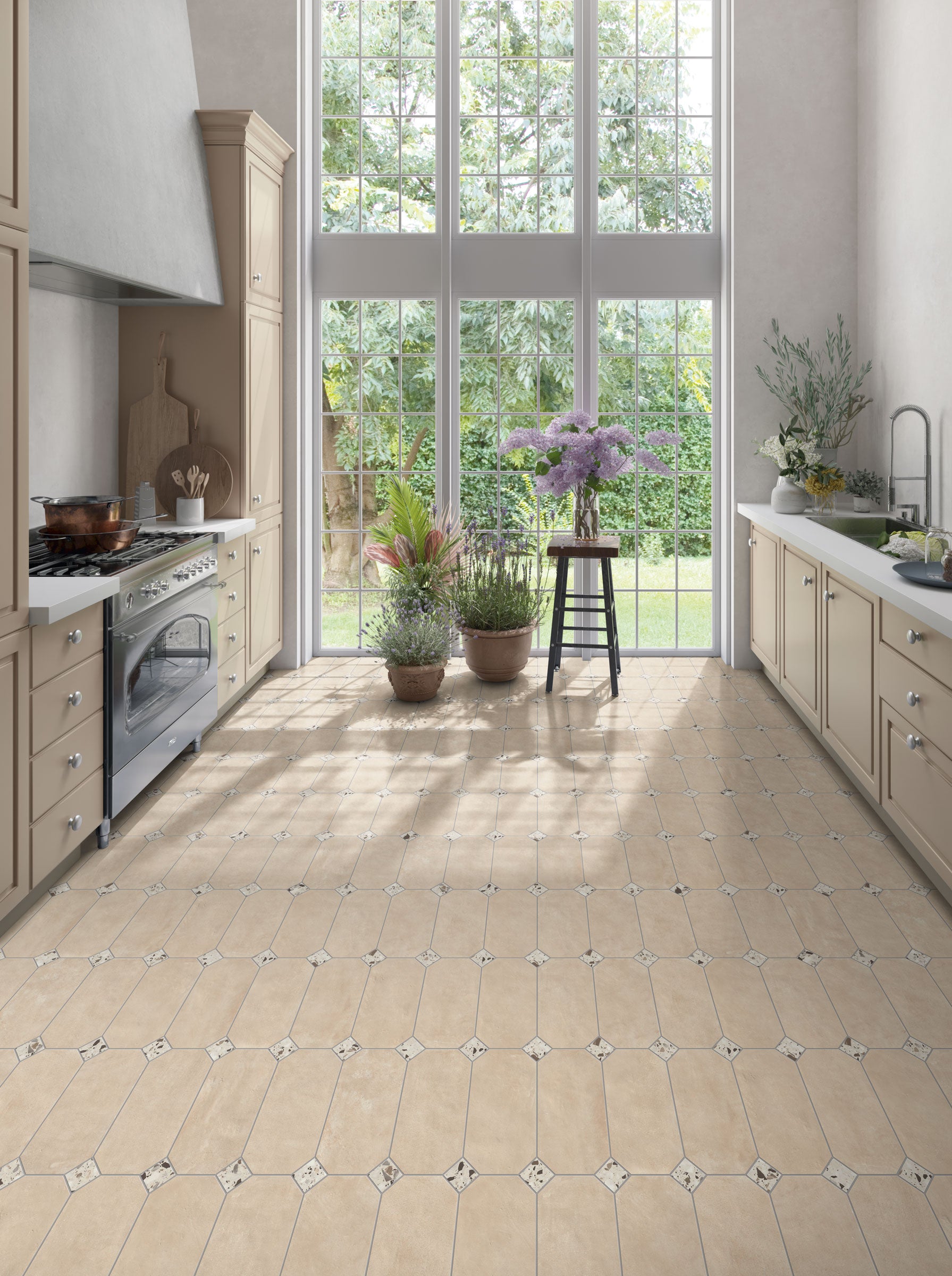 Shapes 13x13 Matte Porcelain Palace Royale Tile in Alabaster