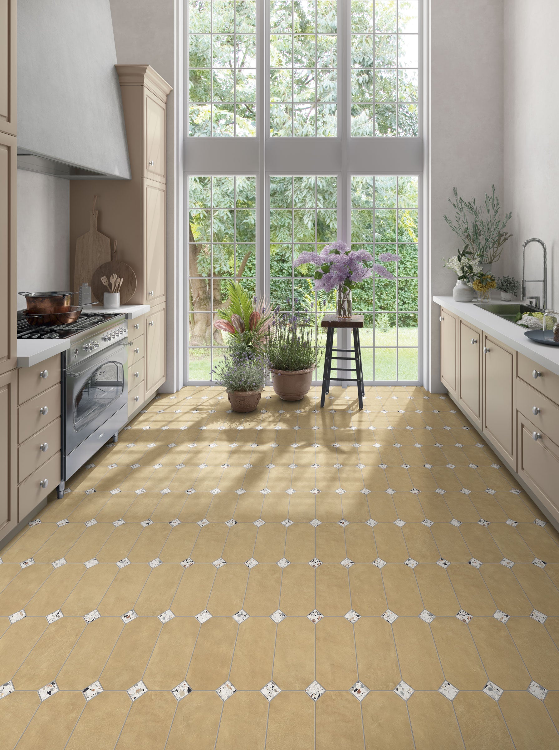 Shapes 13x13 Matte Porcelain Palace Royale Tile in Buttercup