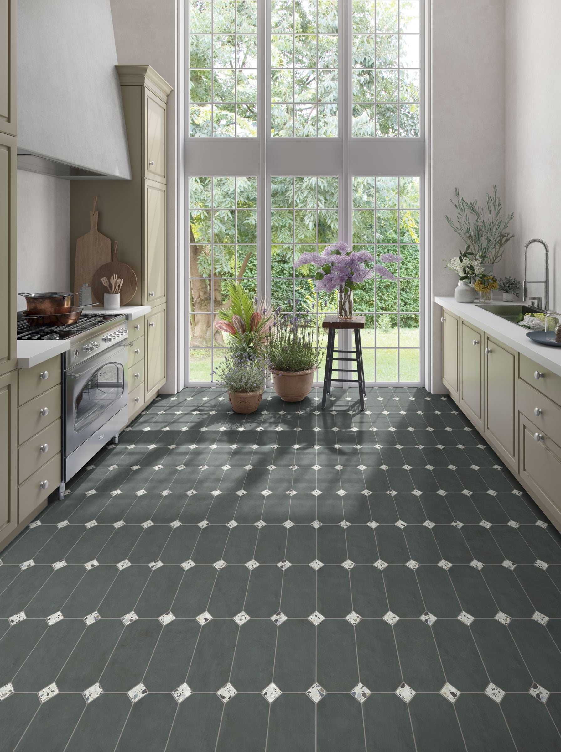Shapes 13x13 Matte Porcelain Palace Royale Tile in Marine