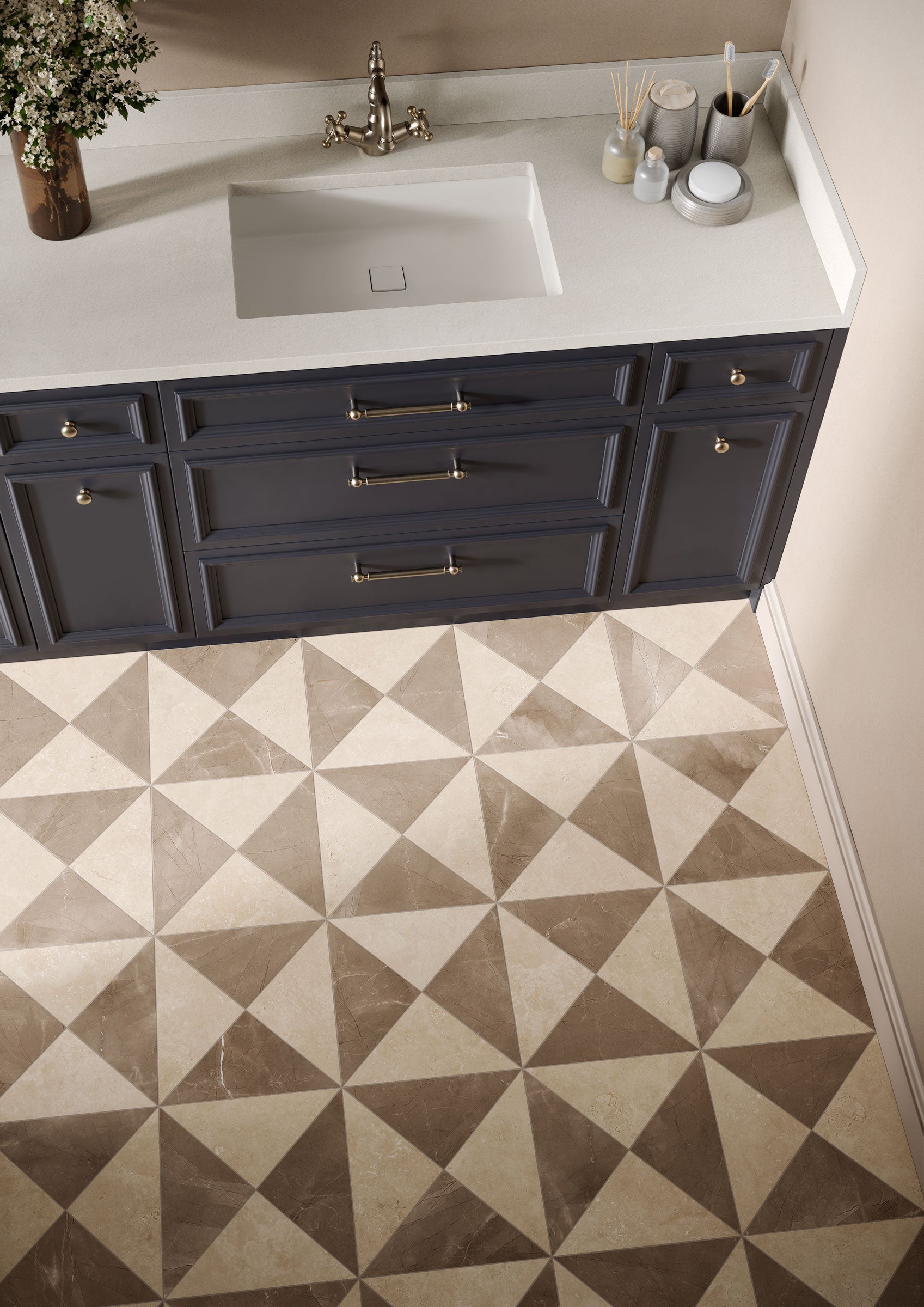 Shapes 12x12 Matte Porcelain Palace Regal Tile in Beige