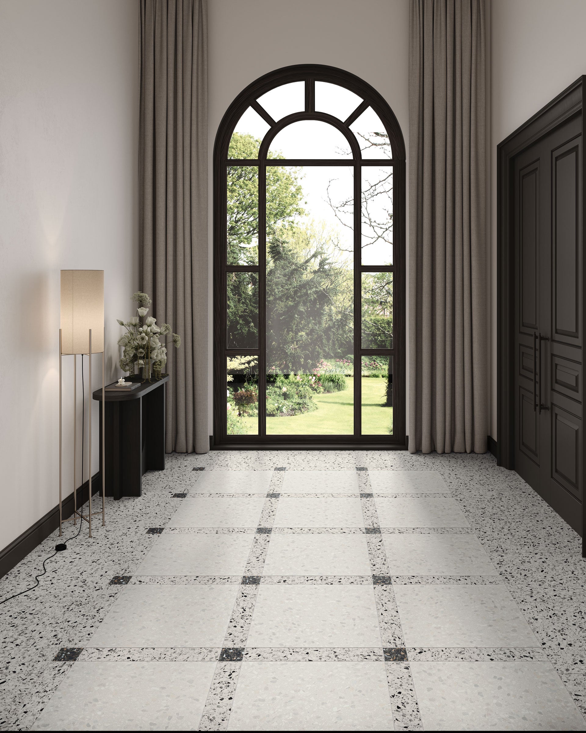 Terrazzo Allure™ 24x24 Matte Porcelain Tile in Snow