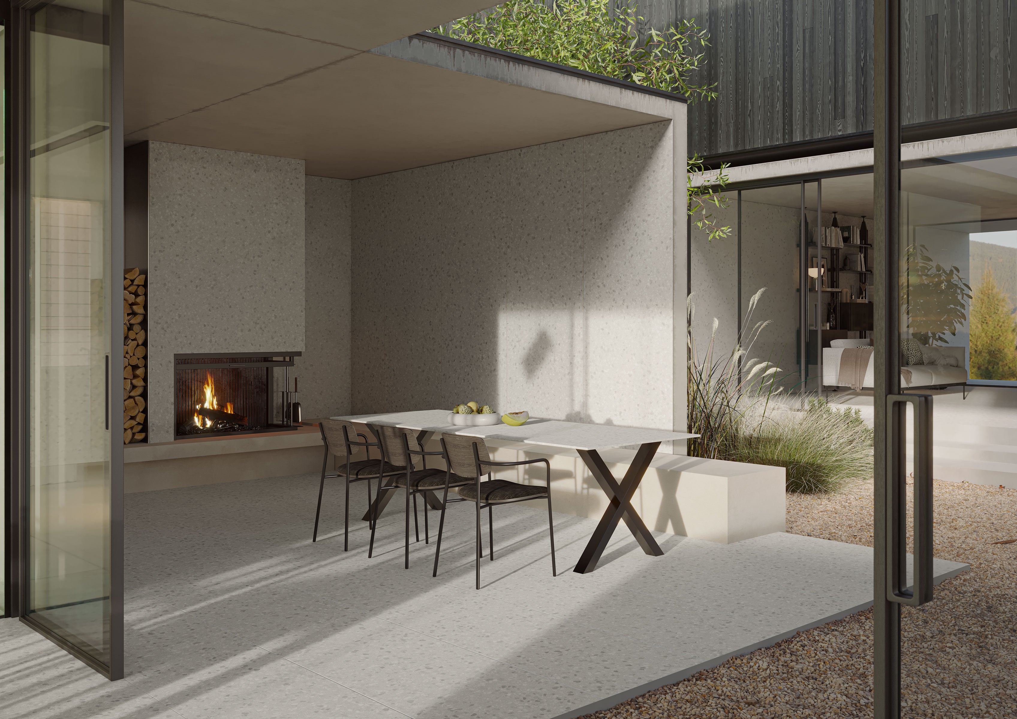 Terrazzo Allure™ 24x48 Grip Porcelain Tile in Snow