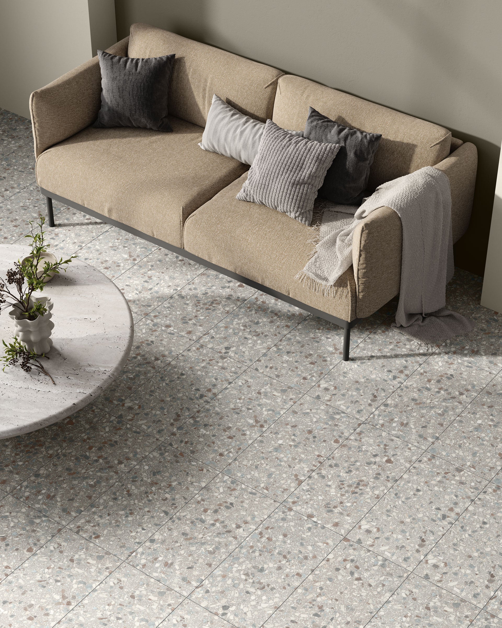 Terrazzo Allure™ 12x24 Matte Porcelain Tile in Stonehenge