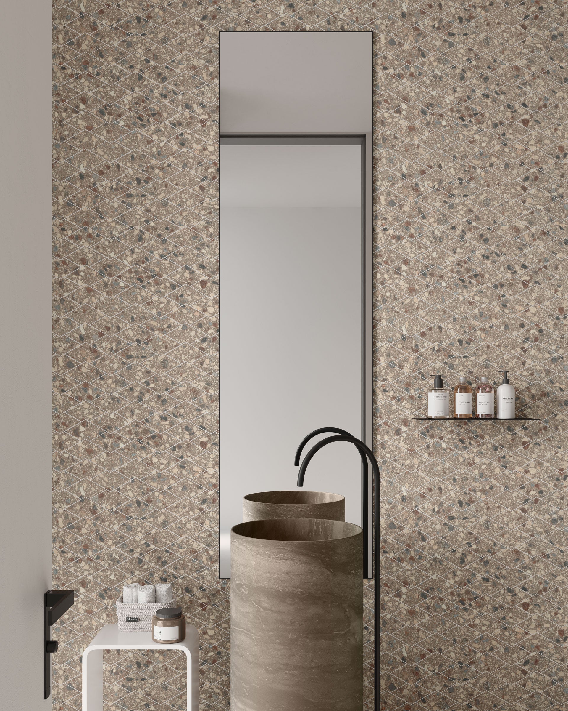 Terrazzo Allure™ 10.5x17 Matte Diamond Deco Porcelain Tile in Tortoise